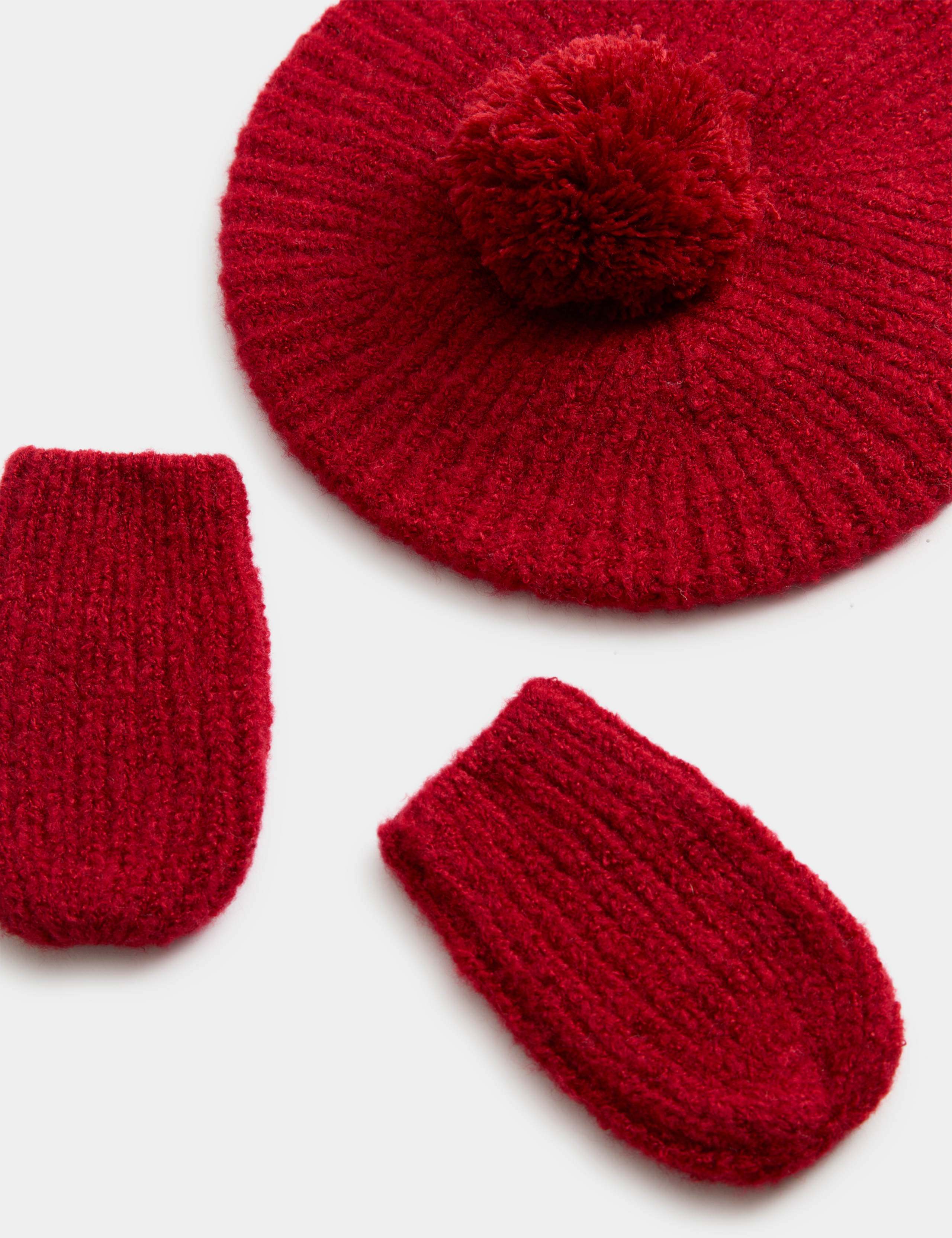 Pom Pom Hat & Mittens Set (0-3 Yrs) 2 of 2