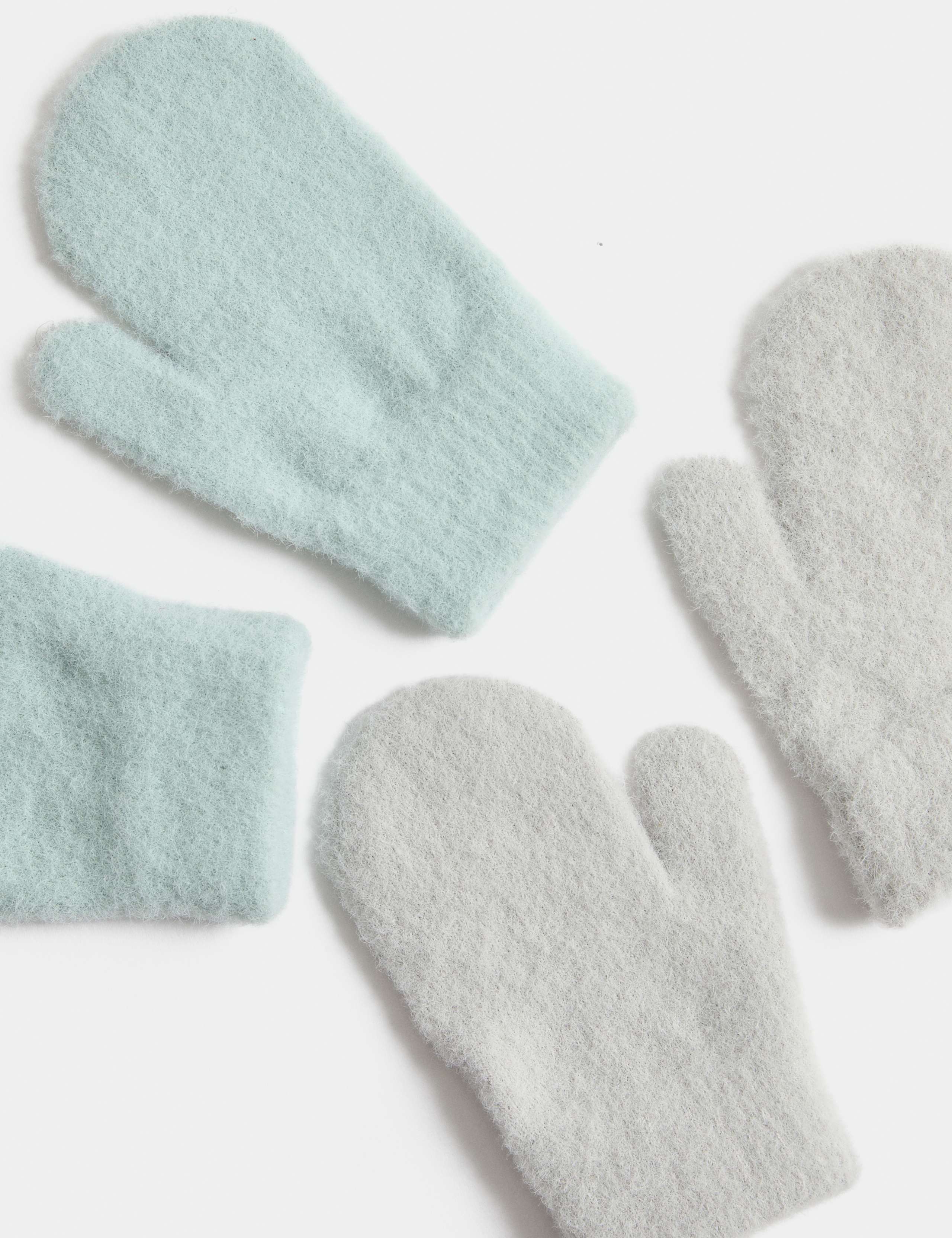 Baby 2pk Ribbed Mittens 2 of 2