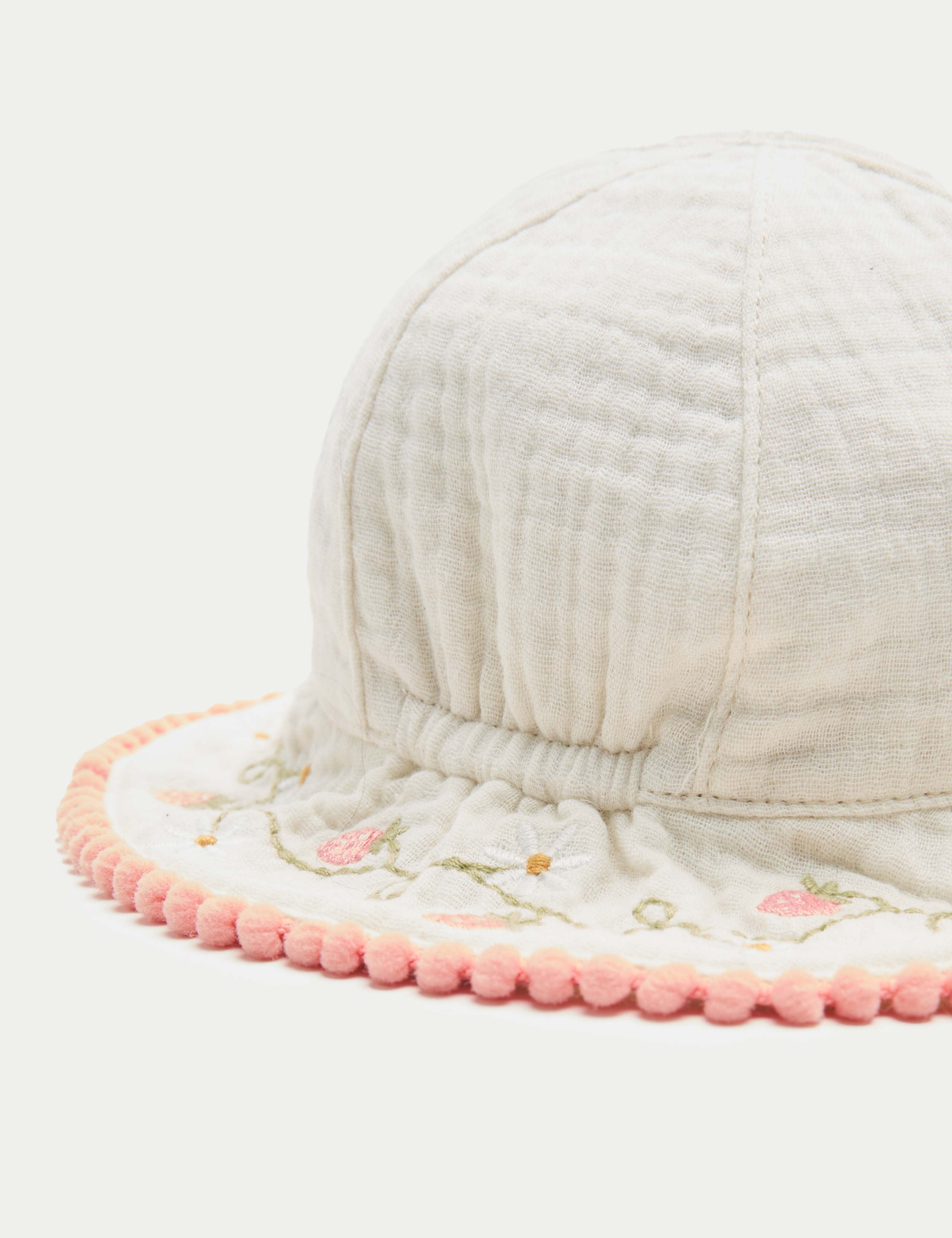 Pure Cotton Strawberry Bucket Hat (0-3 Yrs) 2 of 2