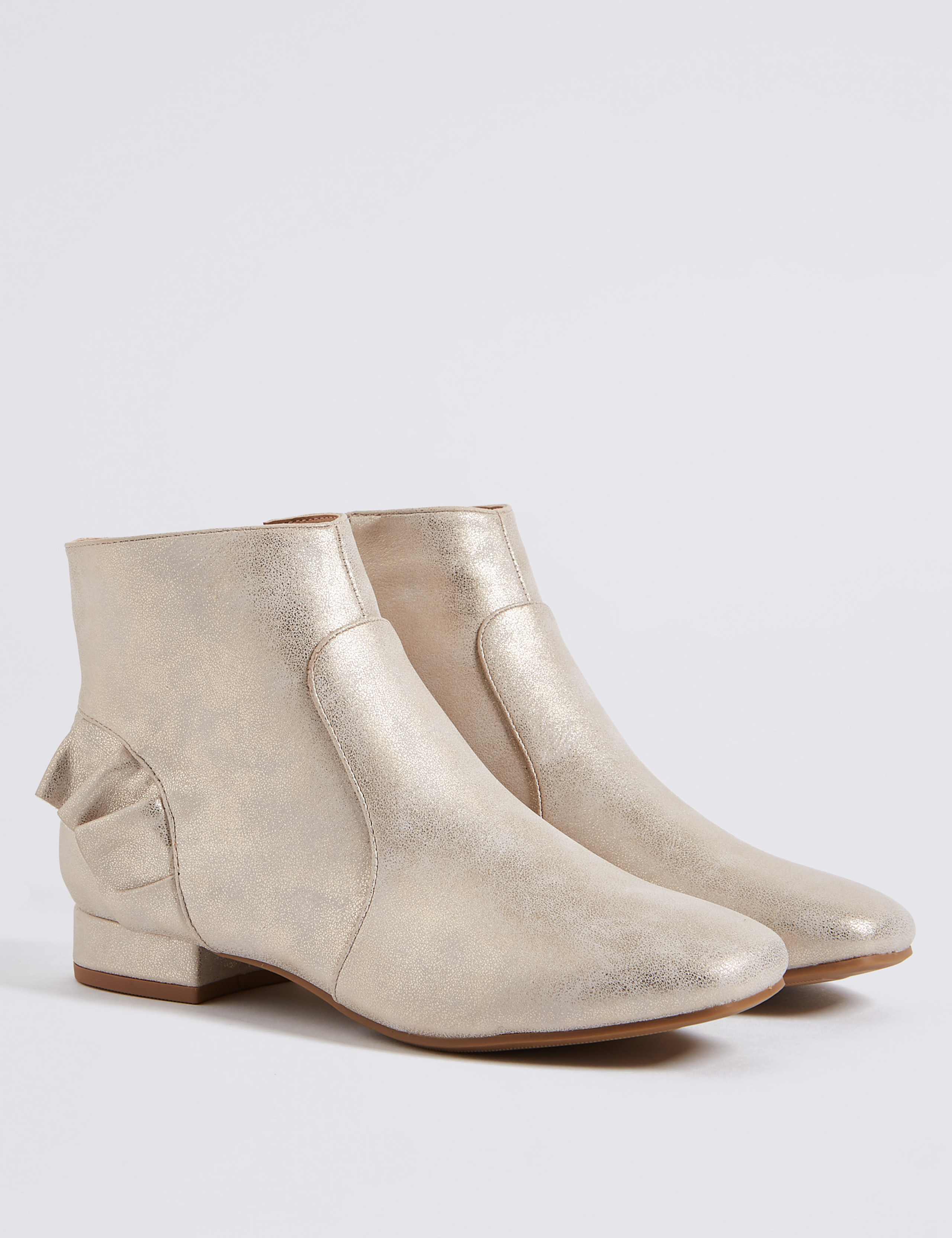 Kids’ Frill Block Heel Ankle Boots (13 Small - 6 Large) 1 of 4