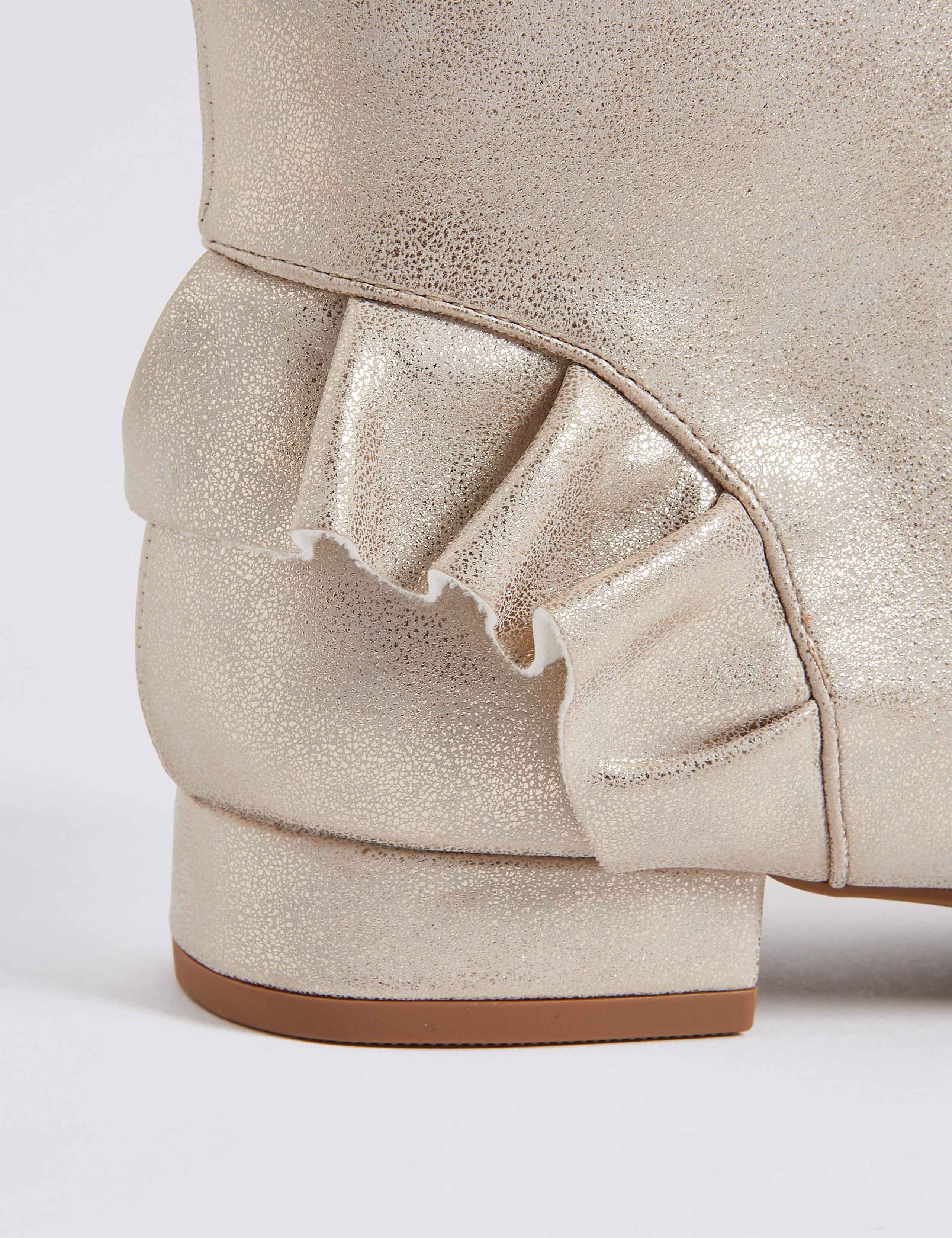 Kids’ Frill Block Heel Ankle Boots (13 Small - 6 Large) 4 of 4