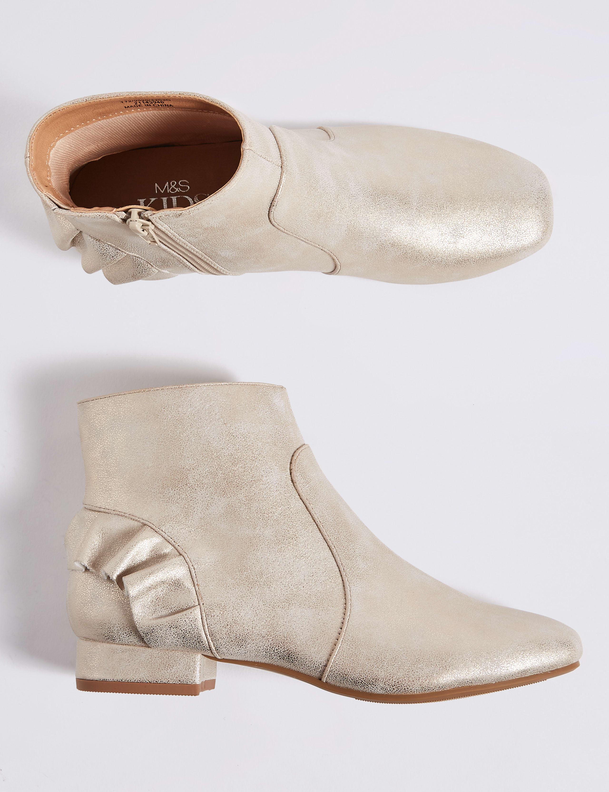 Kids’ Frill Block Heel Ankle Boots (13 Small - 6 Large) 2 of 4