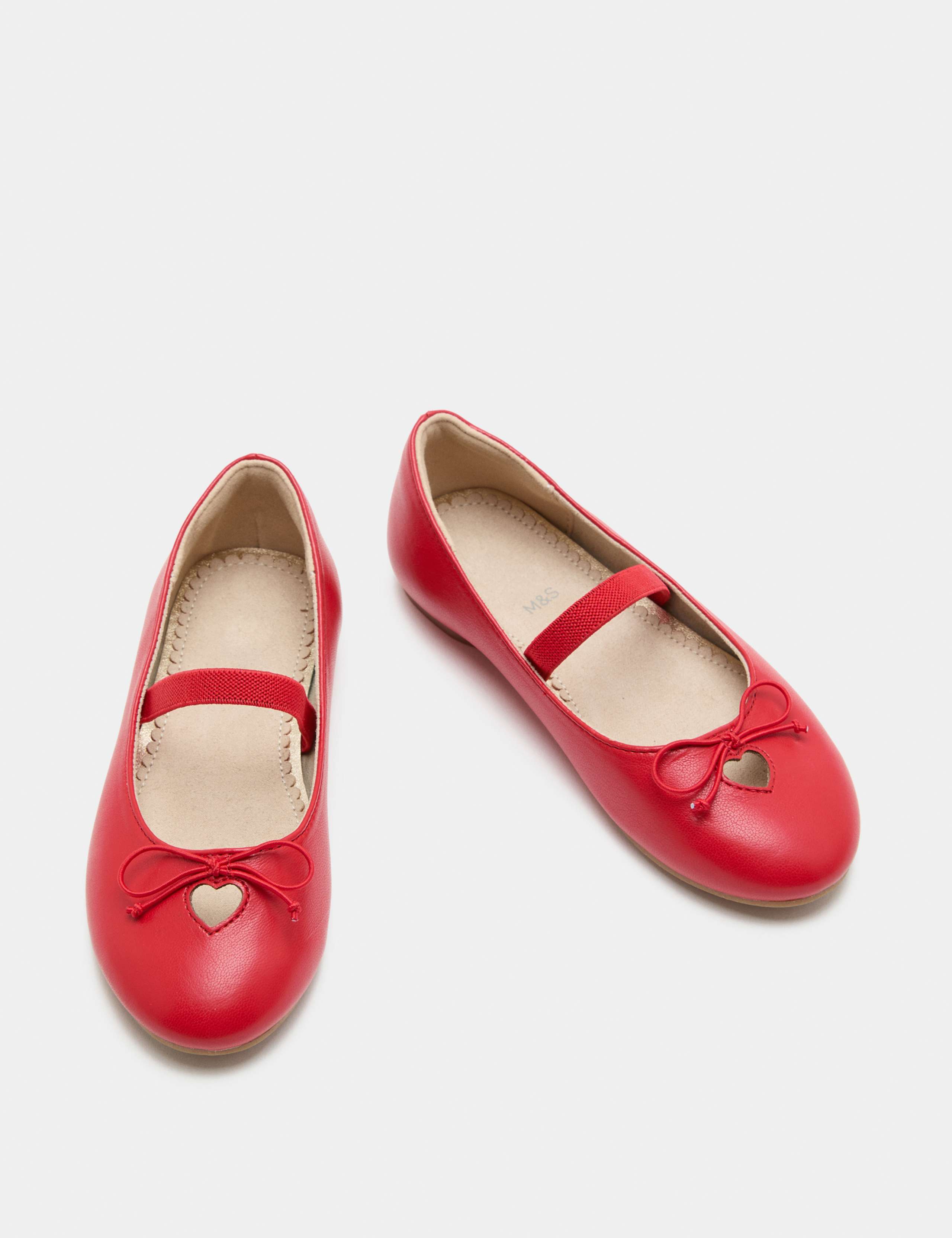 Kids' Heart Keyhole Ballet Pumps (4 Small - 2 Large) 3 of 3