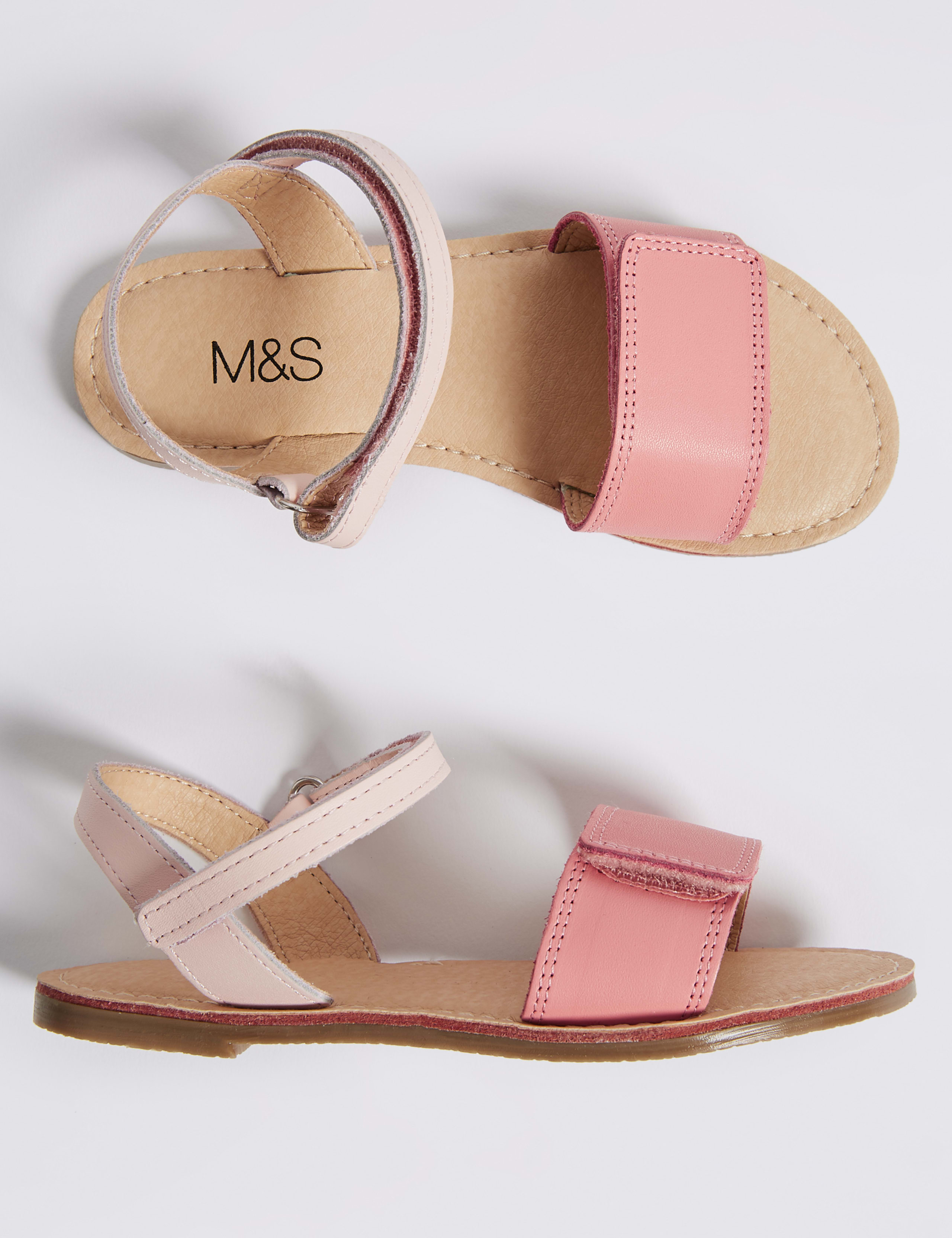 Kids’ Coated Leather Riptape Sandals (5 Small - 12 Small) 2 of 5