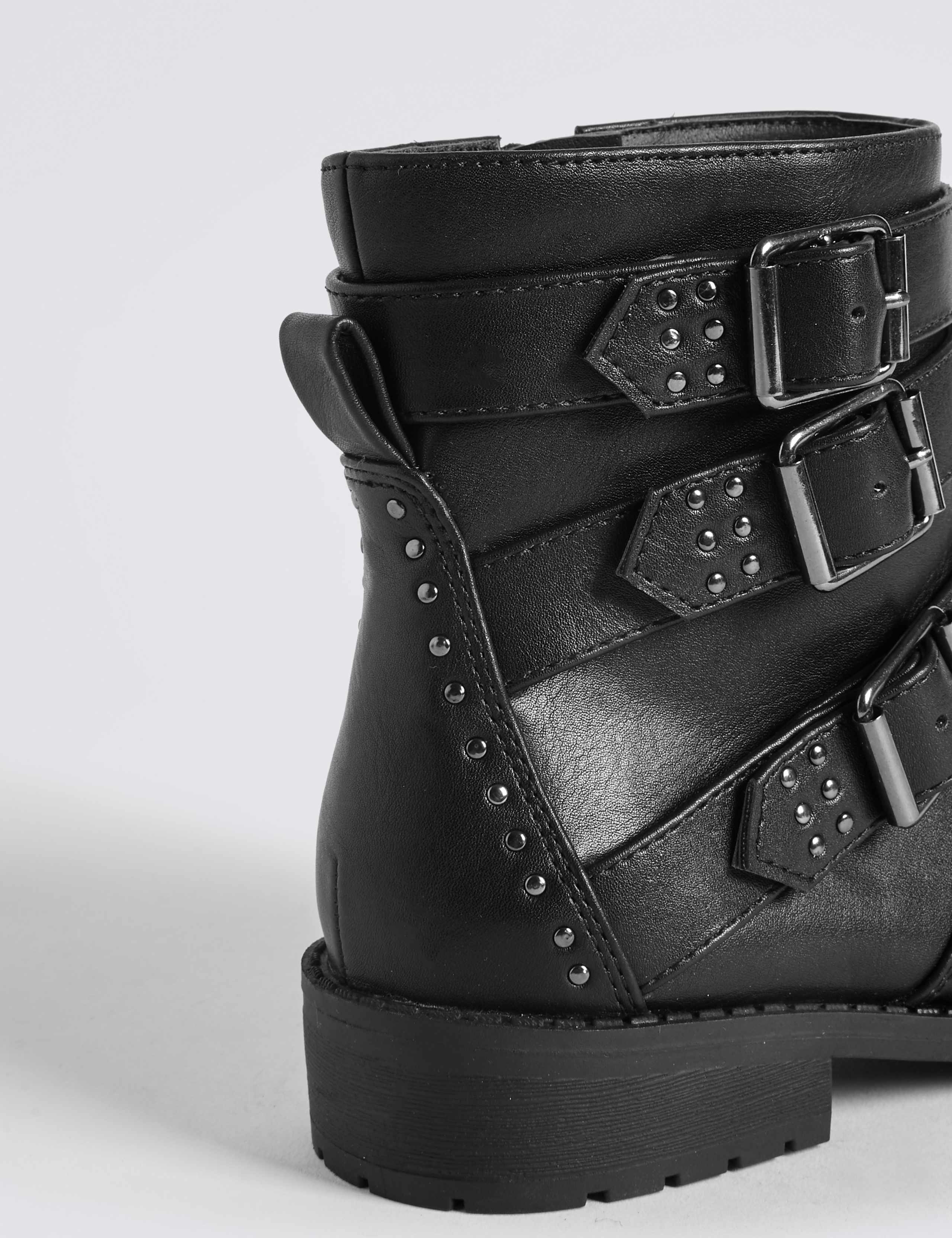 Kids' Buckle Biker Ankle Boots (13 Small - 6 Large) 4 of 4