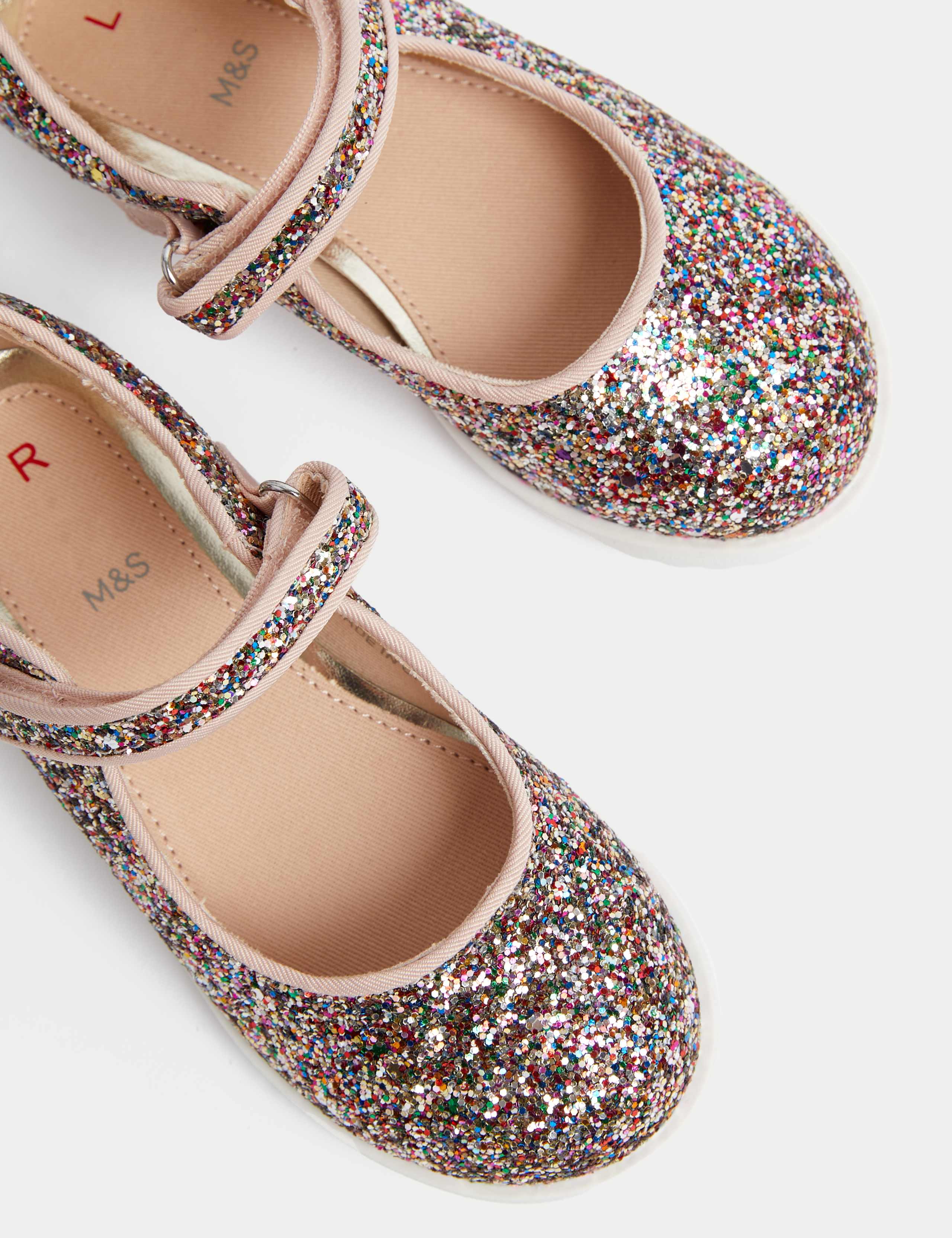 Kids' Riptape Glitter Mary Jane Shoes (4 Small - 2 Large) 3 of 4