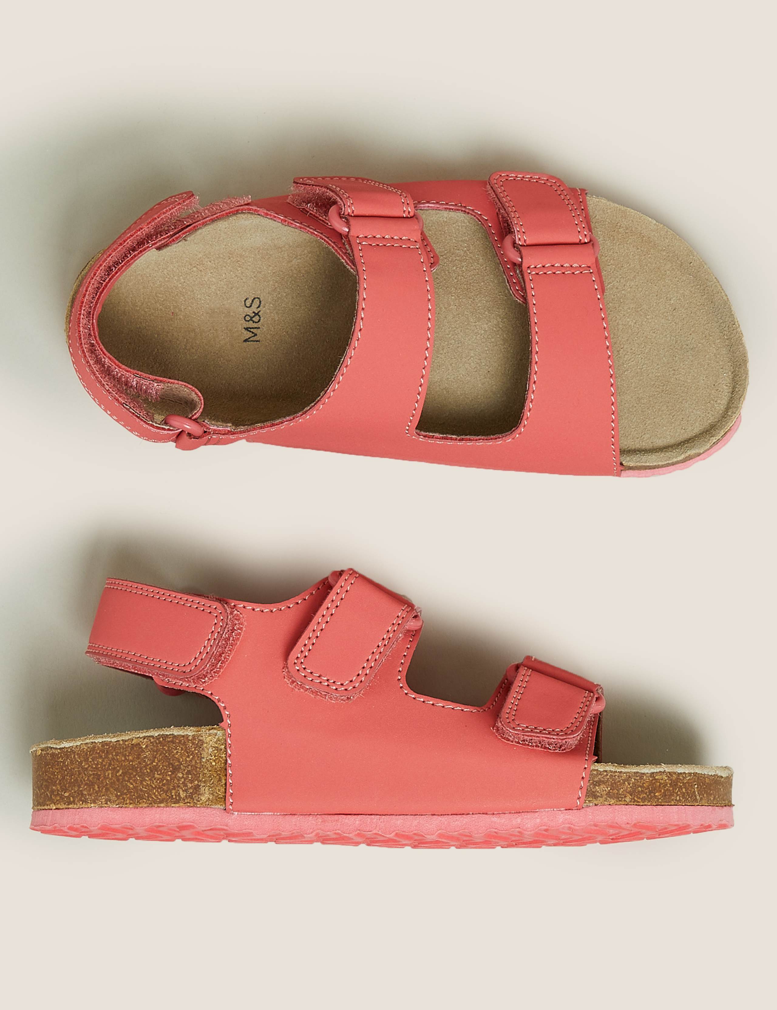 Kids' Riptape Leather Footbed Sandals (5 Small - 12 Small) 2 of 5