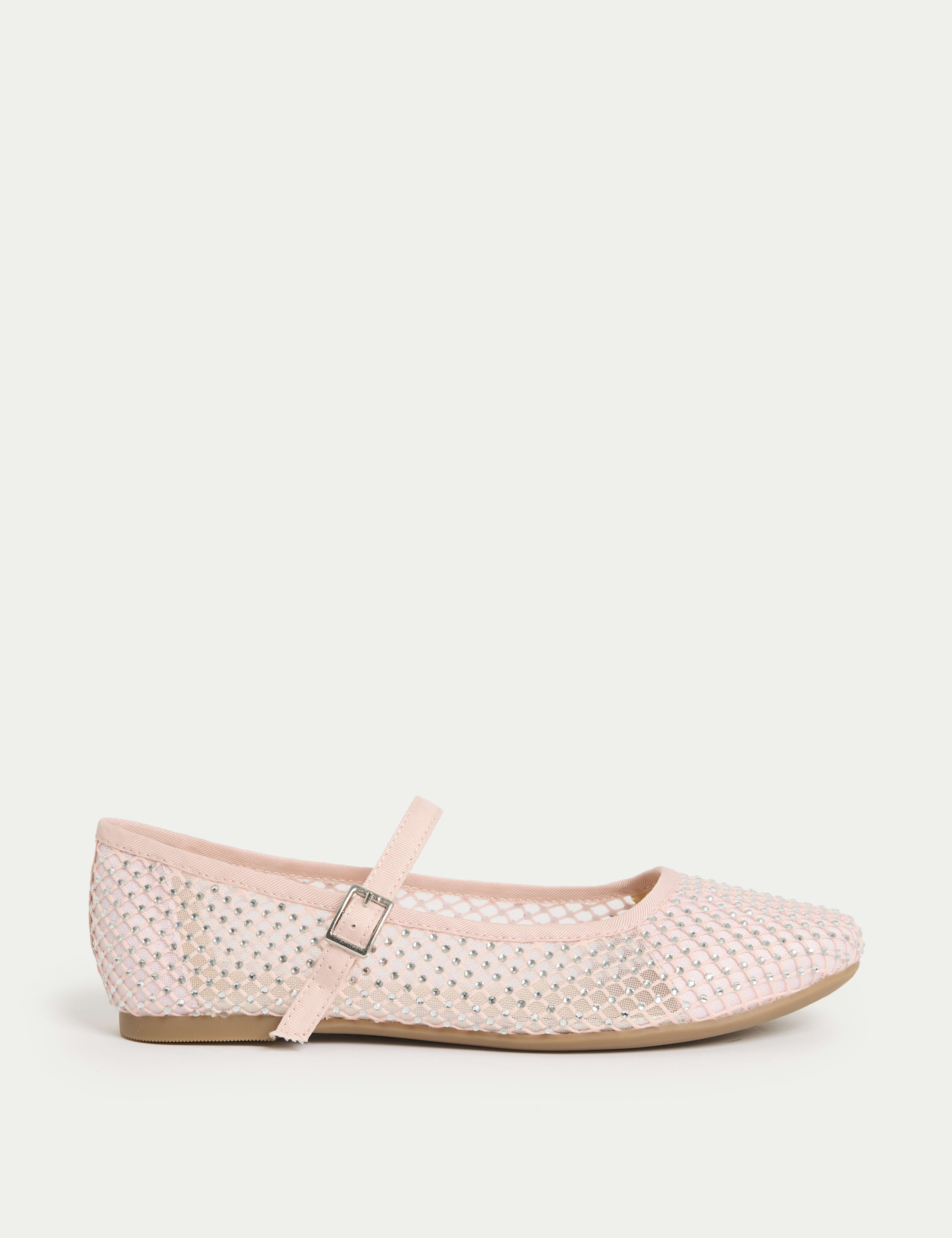 Kids' Diamante Mesh Ballet Pumps (10 Small - 6 Large) 1 of 4