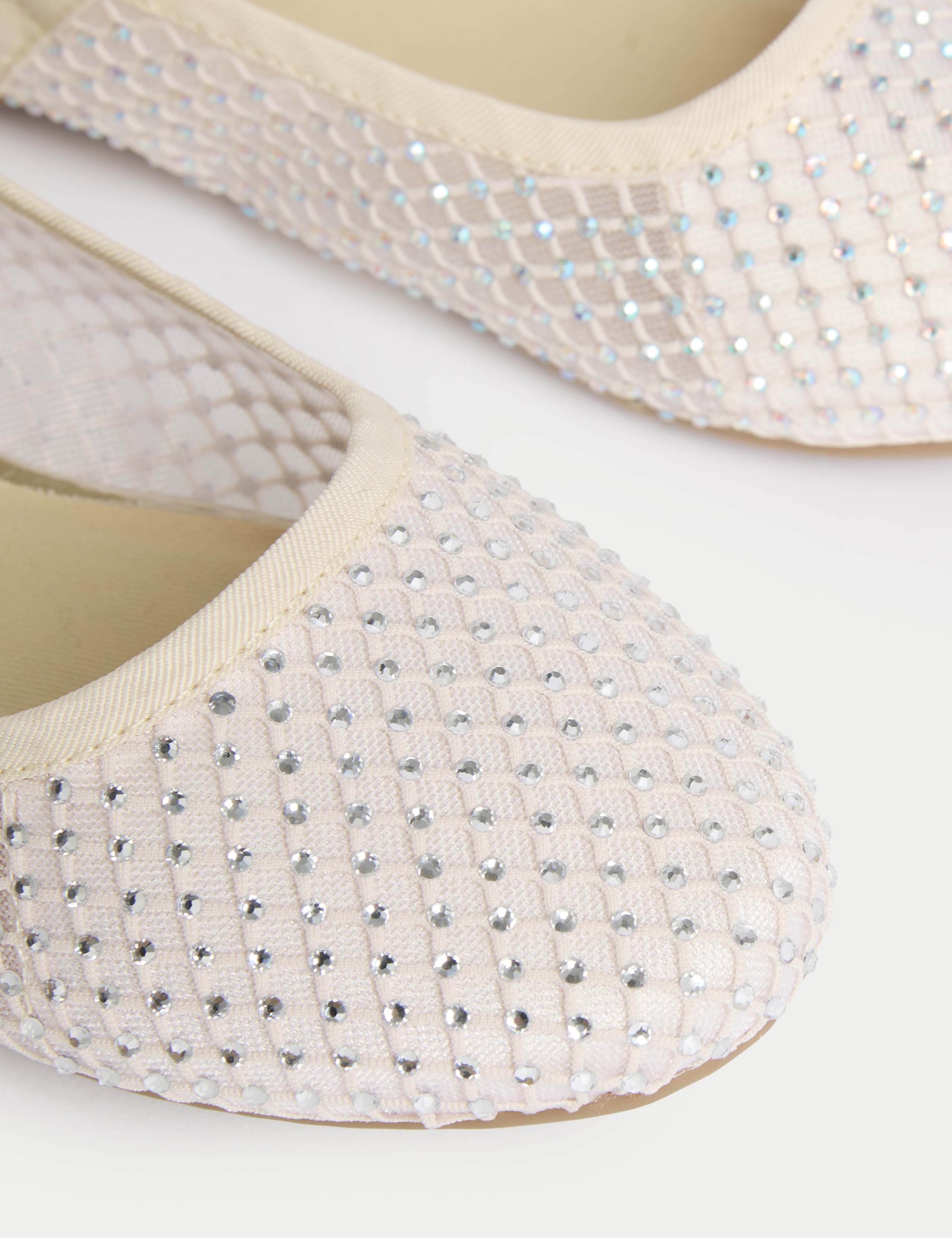 Kids' Diamante Mesh Ballet Pumps (10 Small - 6 Large) 3 of 4
