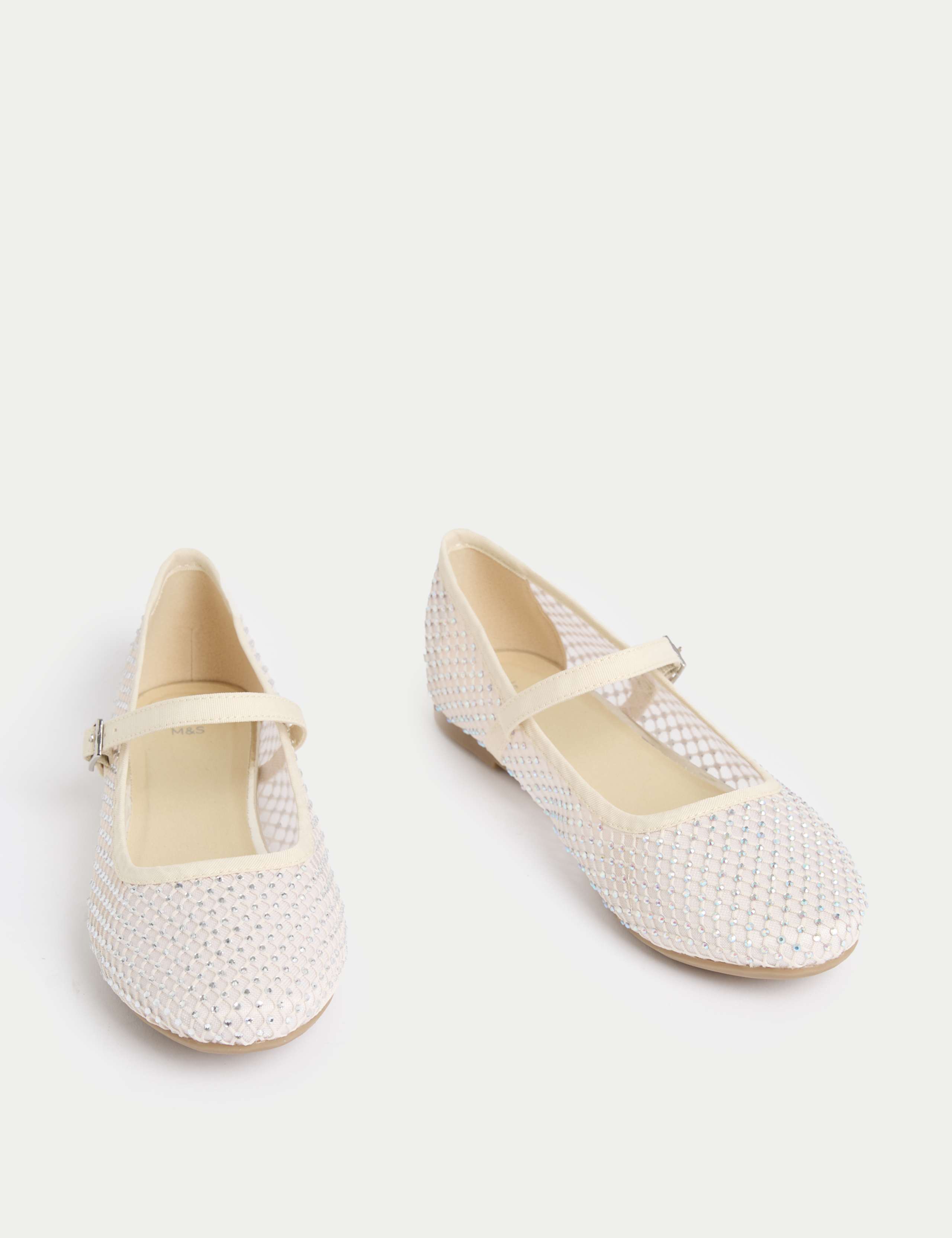 Kids' Diamante Mesh Ballet Pumps (10 Small - 6 Large) 2 of 4