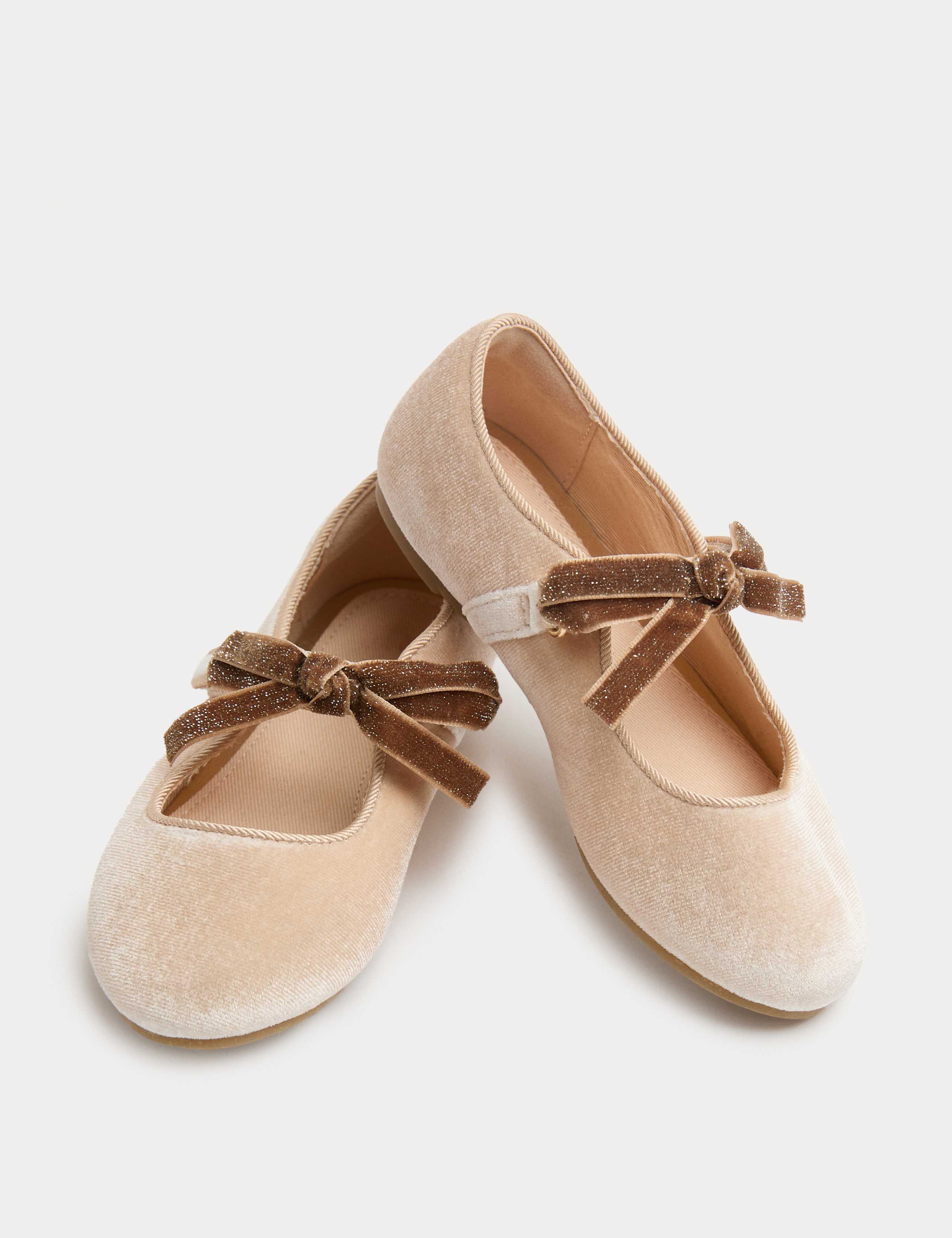 Velvet Bow Ballet Pumps (4 Small - 2 Large) 2 of 2