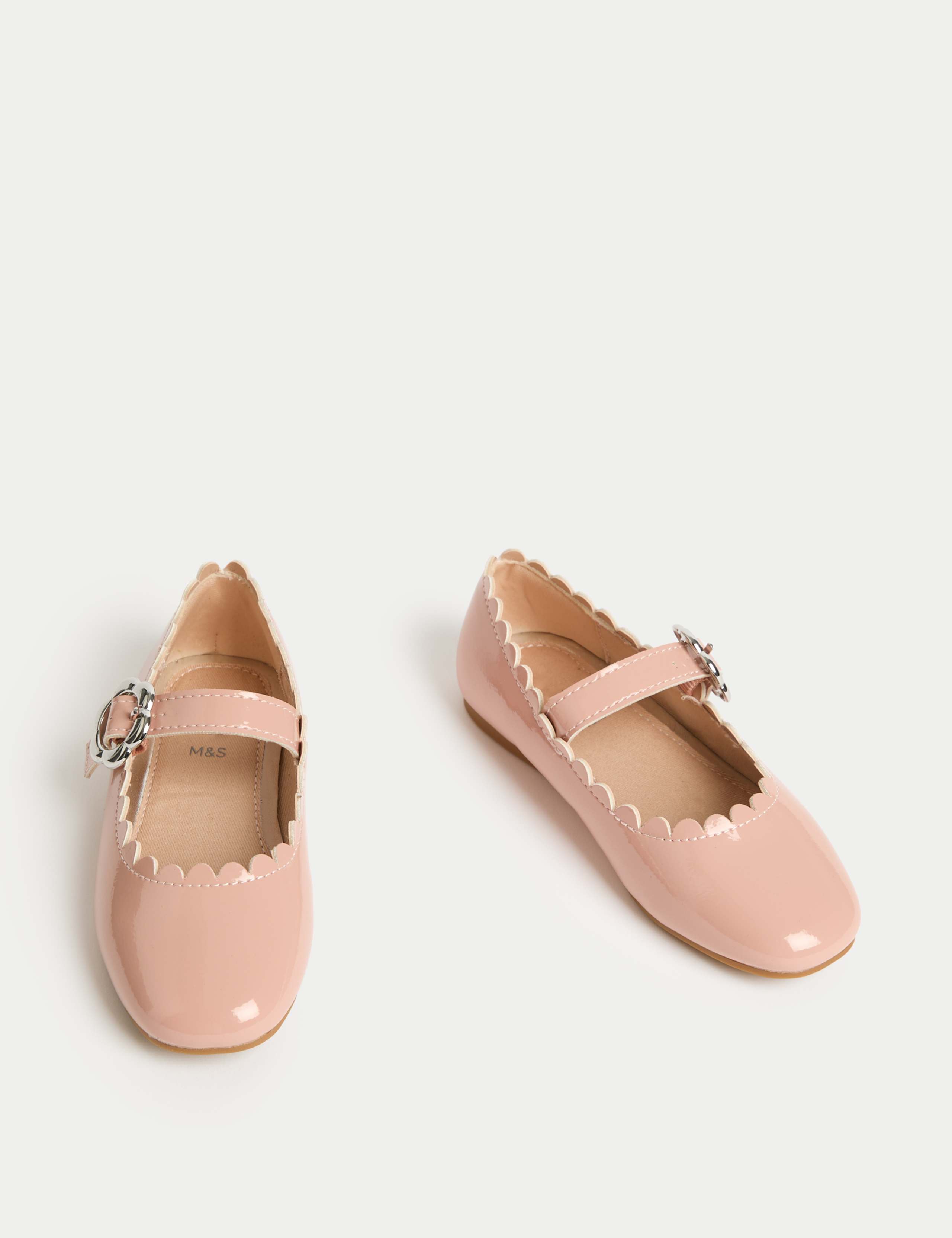 Kids' Patent Scallop Trim Ballet Pumps (4 Small - 2 Large) 2 of 4