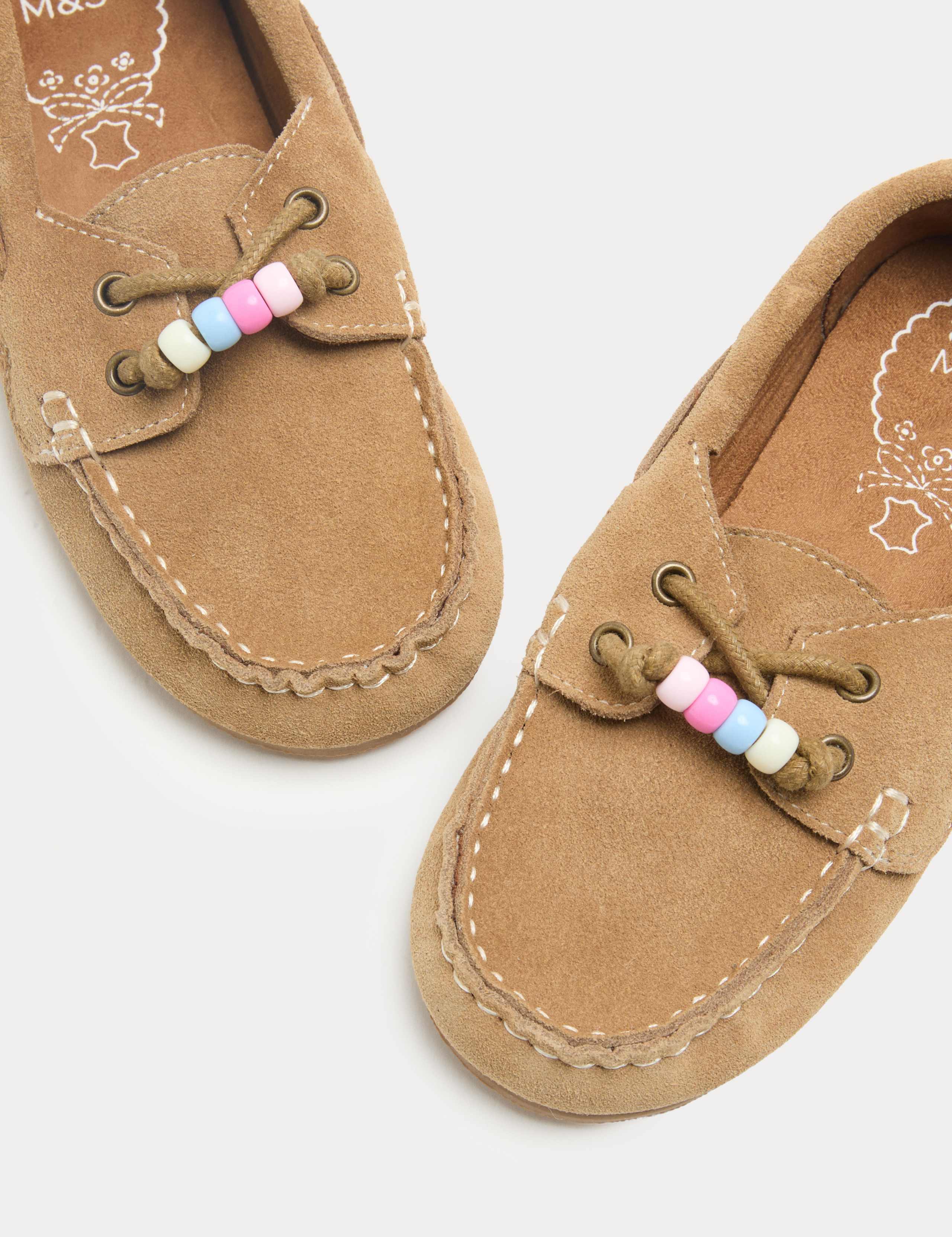 Kids' Suede Charm Boat Shoes (10 Small - 2 Large) 1 of 3
