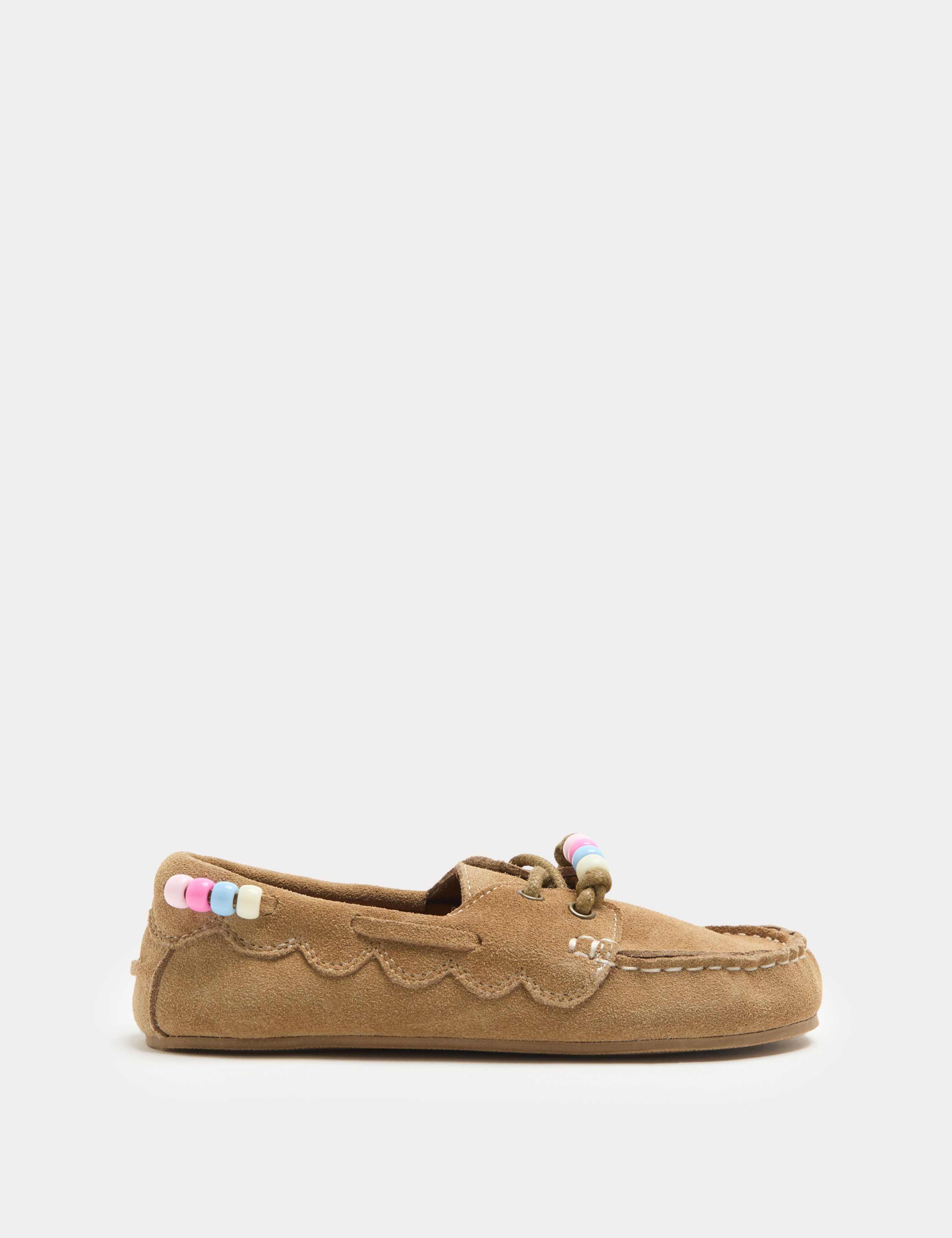 Kids' Suede Charm Boat Shoes (10 Small - 2 Large) 2 of 3