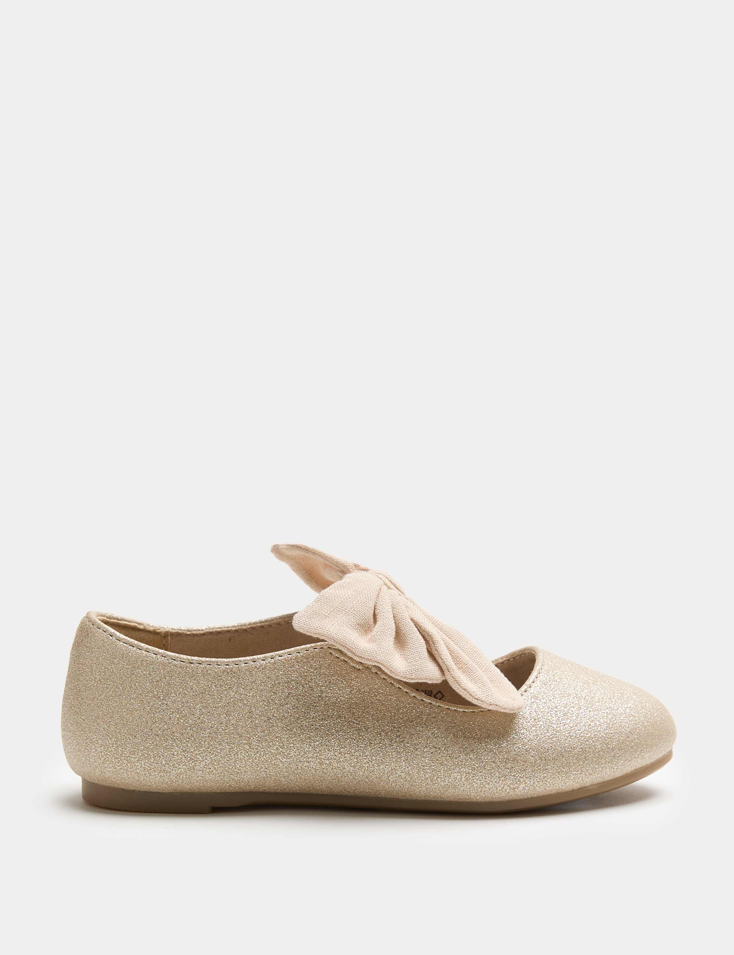 Kids' Shimmer Bow Ballet Shoes (4 Small-2 Large) 2 of 3