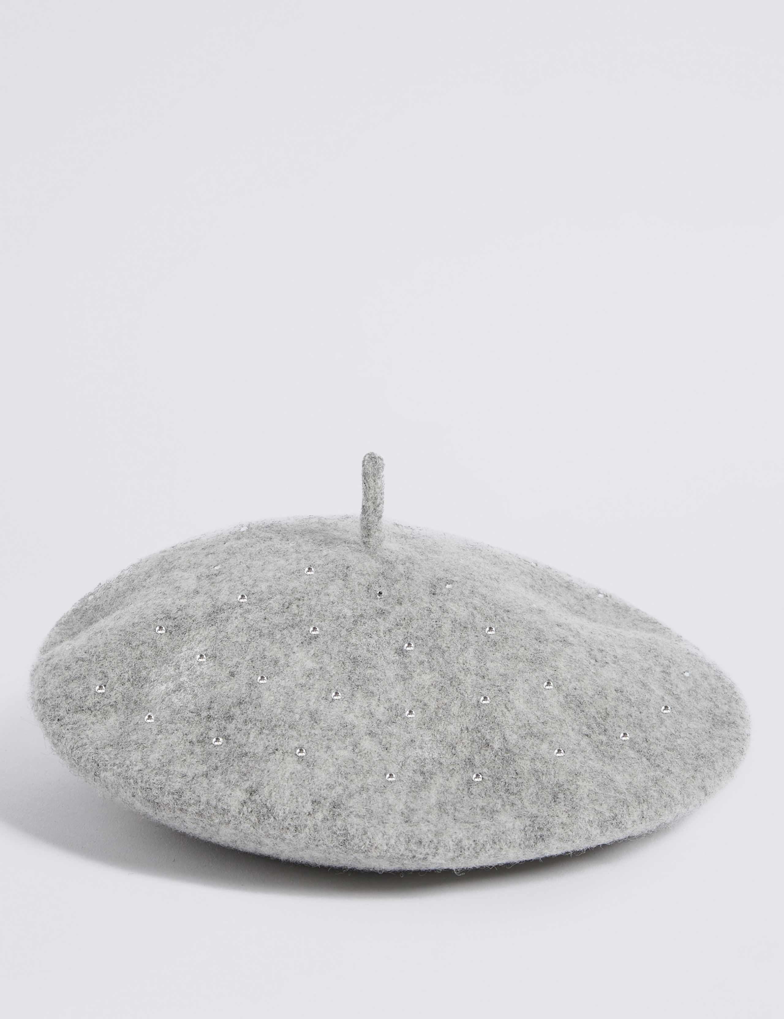 Kids' Pure Wool Gem Beret Hat (3-14 Years) 1 of 3