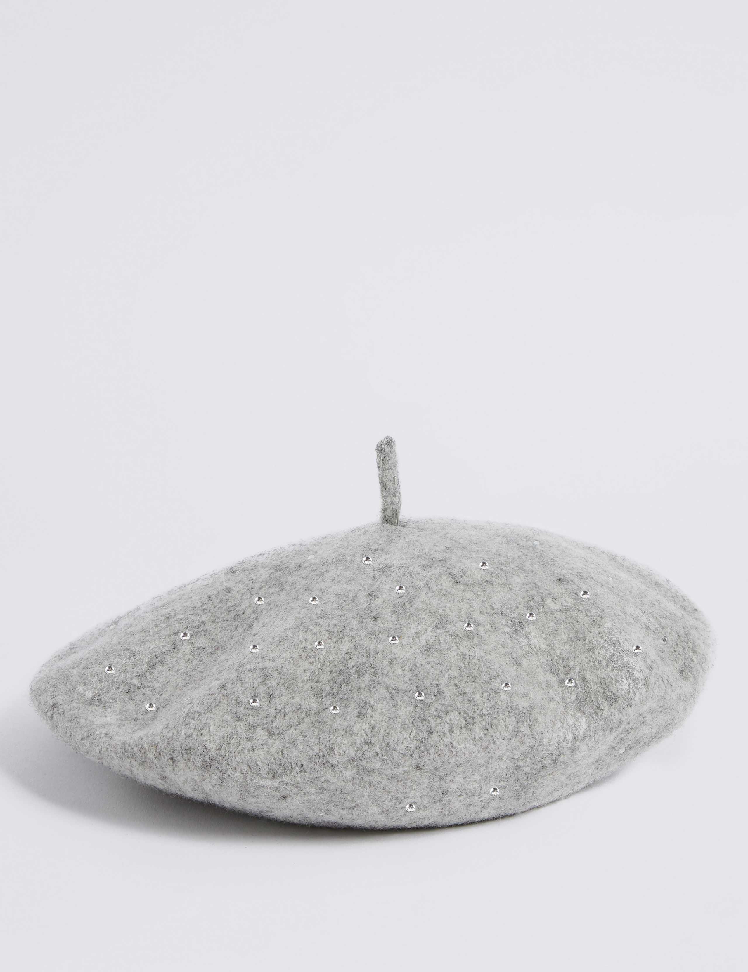 Kids' Pure Wool Gem Beret Hat (3-14 Years) 2 of 3
