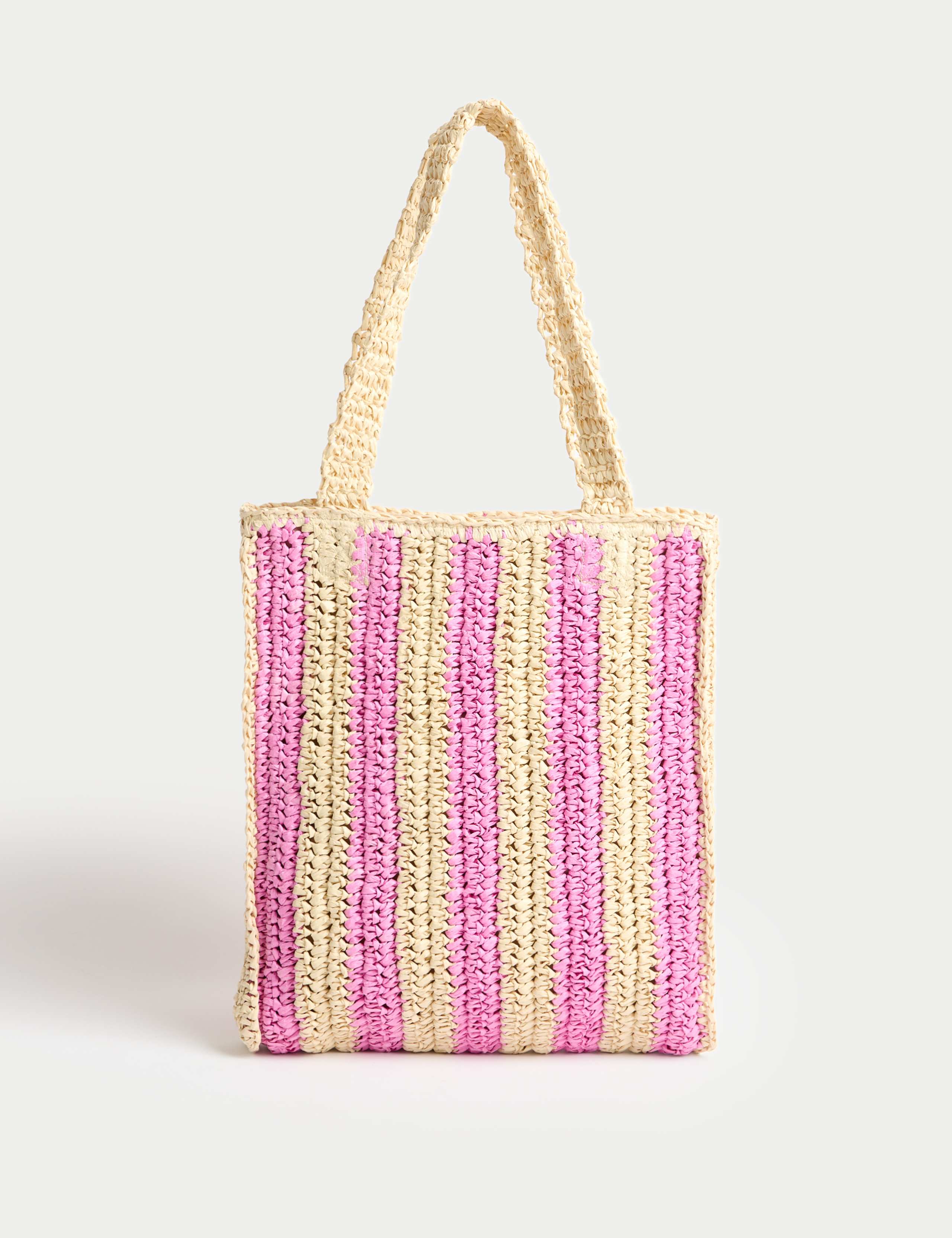 Kids Stripe Straw Shopper Bag 3 of 4