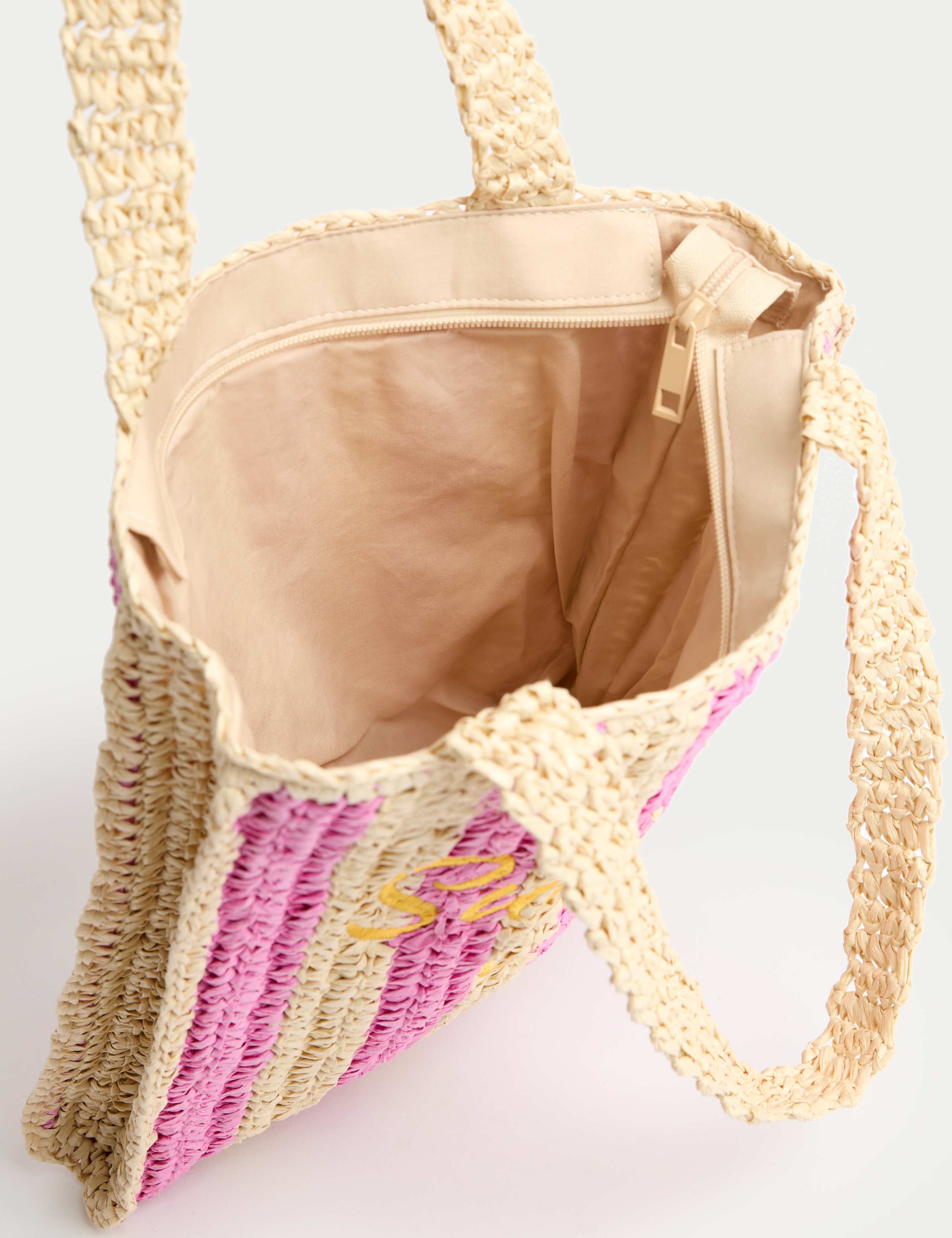 Kids Stripe Straw Shopper Bag 4 of 4