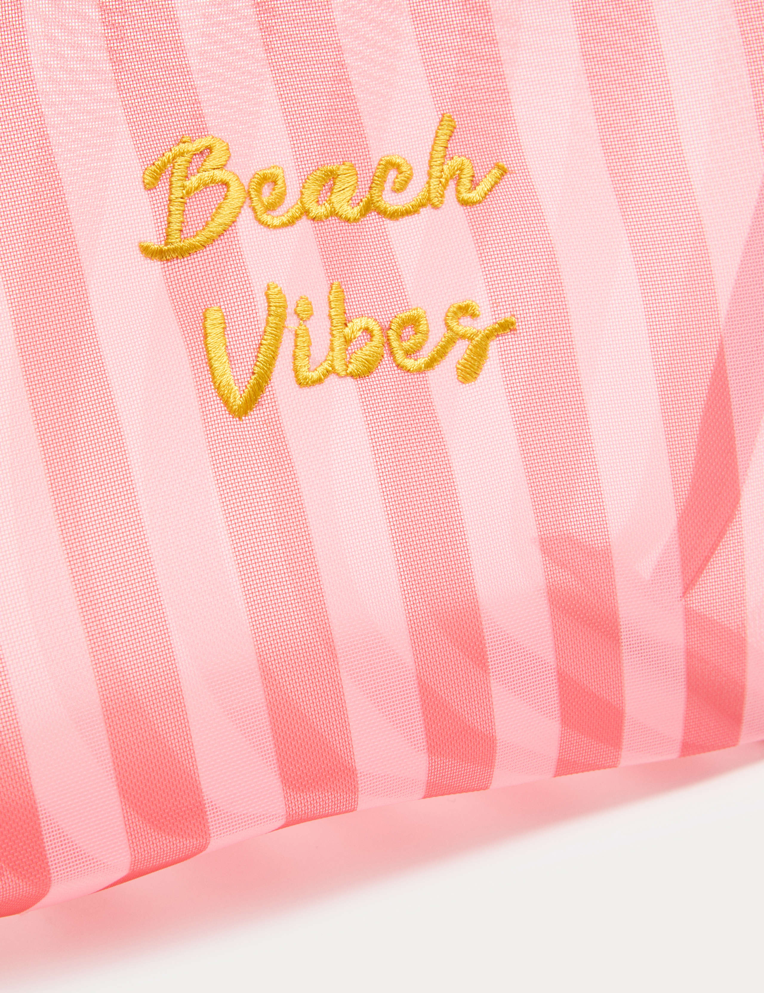 Beach Vibes Striped Mesh Tote Bag 4 of 4