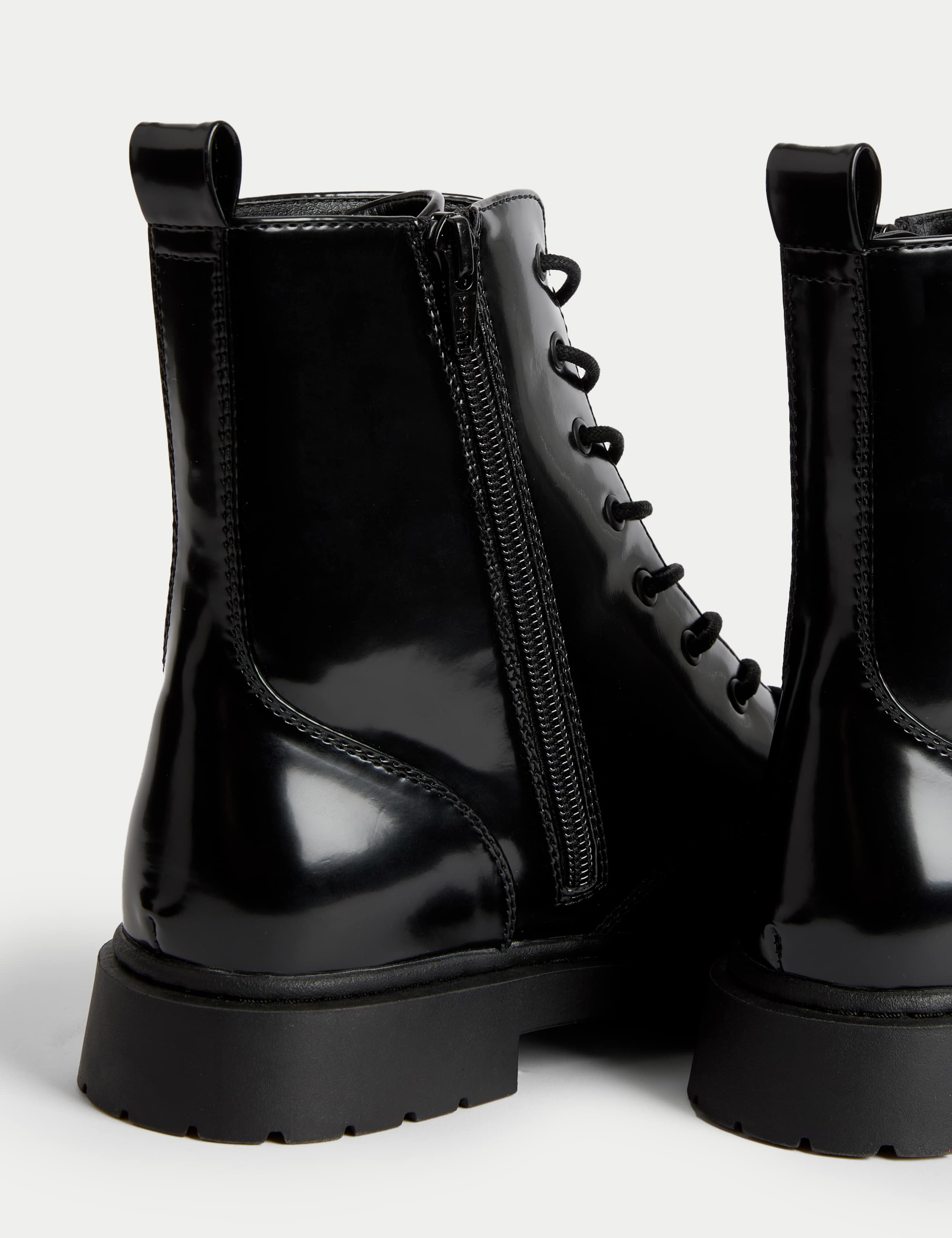 Kids' Lace Up Patent Boots (4 Small - 6 Large) 3 of 4