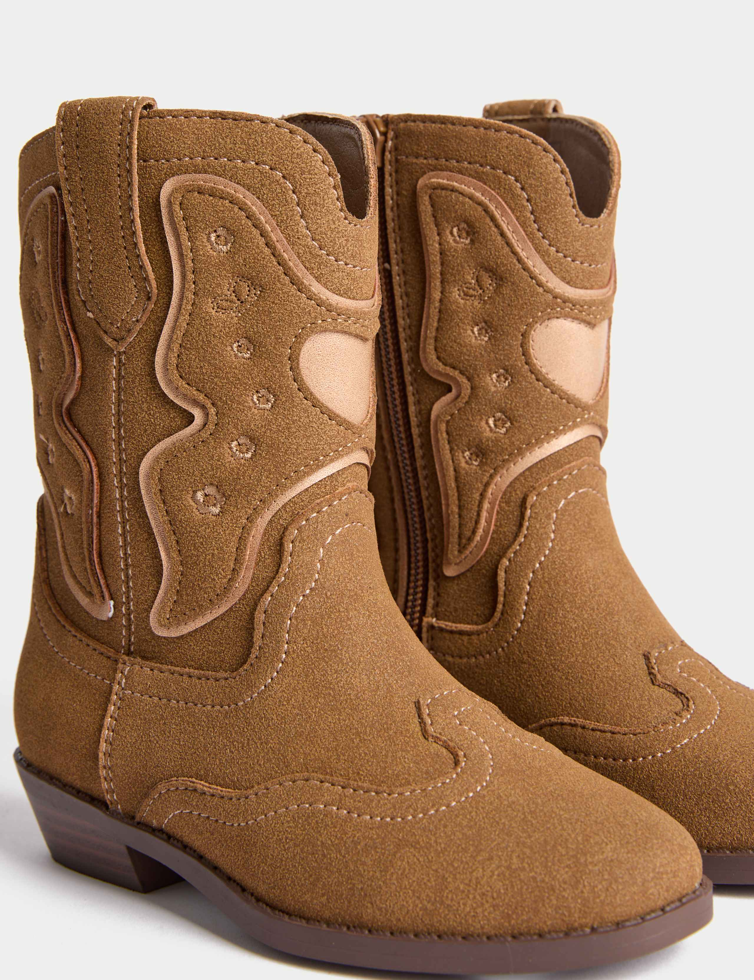 Kids' Suede Mid Calf Boots (4 Small - 6 Large) 1 of 4