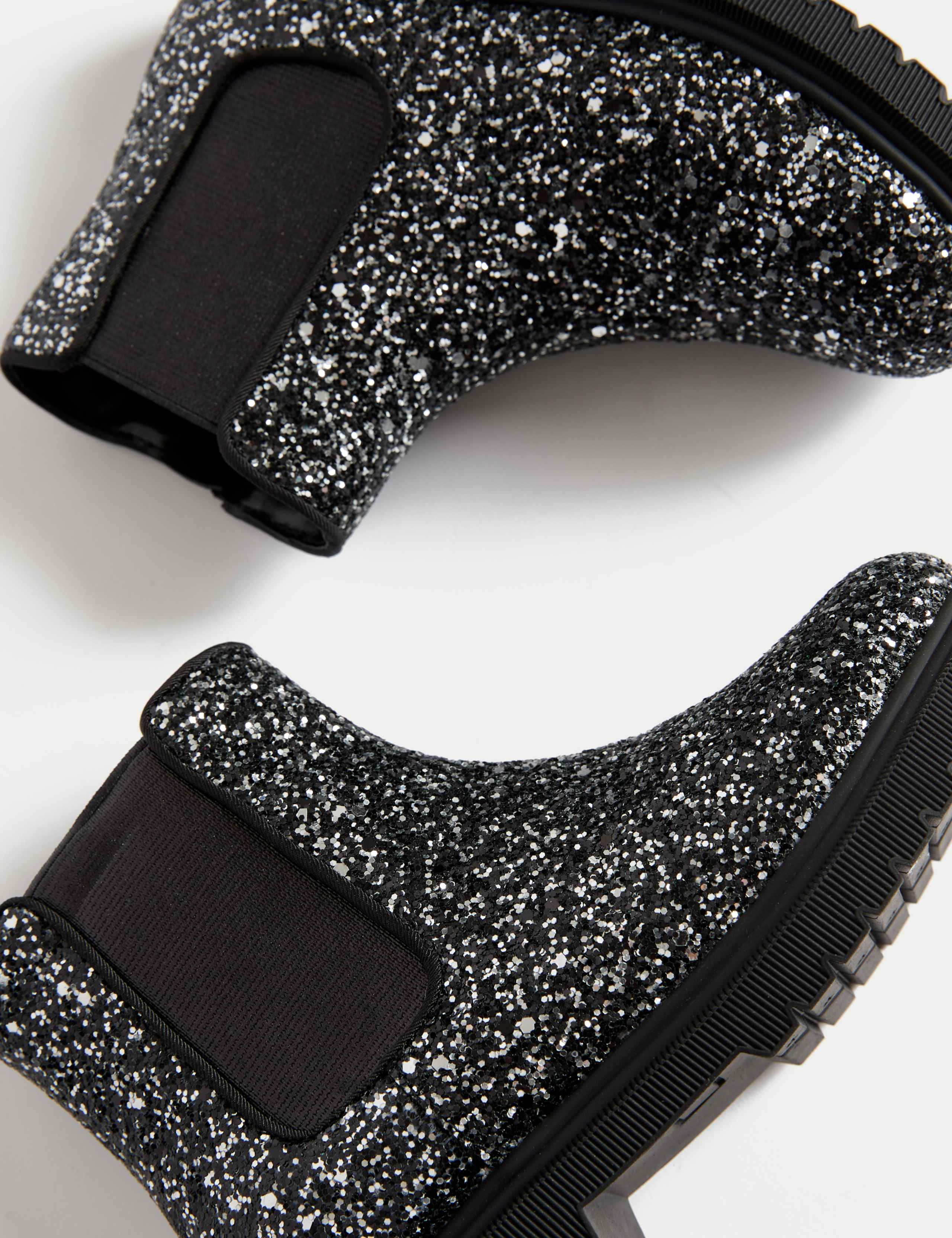 Kids Glitter Chelsea Boots (4 Small - 2 Large) 3 of 4