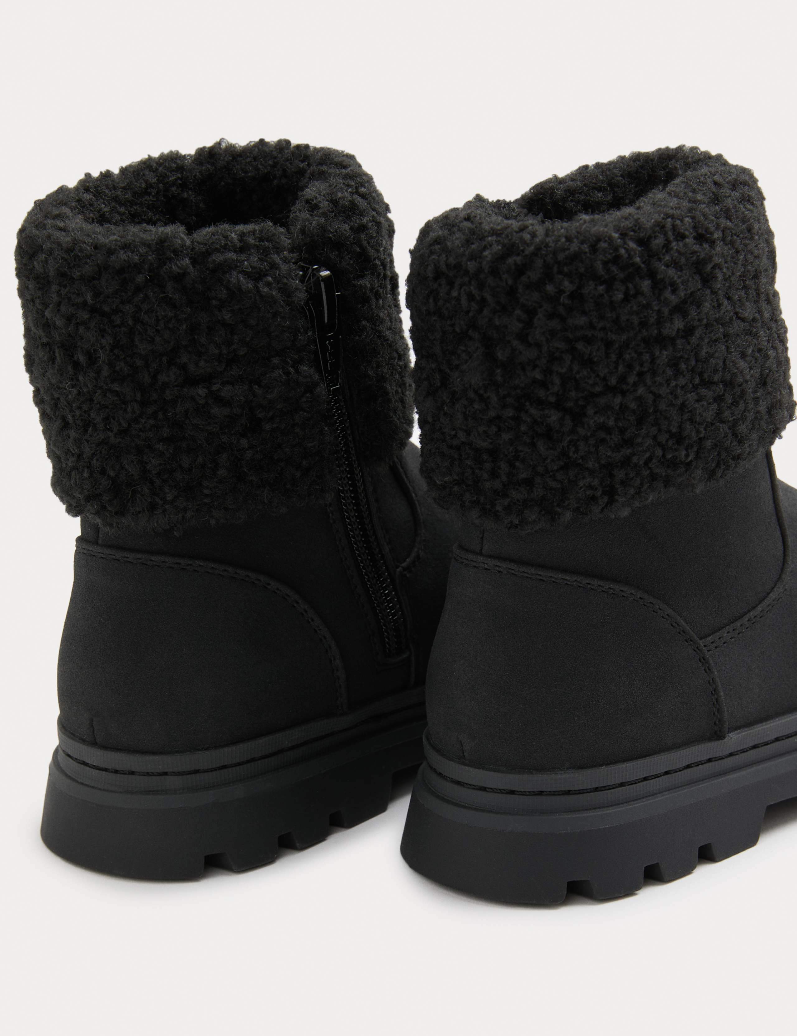 Kids' Borg Cuff Ankle Boots (4 Small - 2 Large) 2 of 3