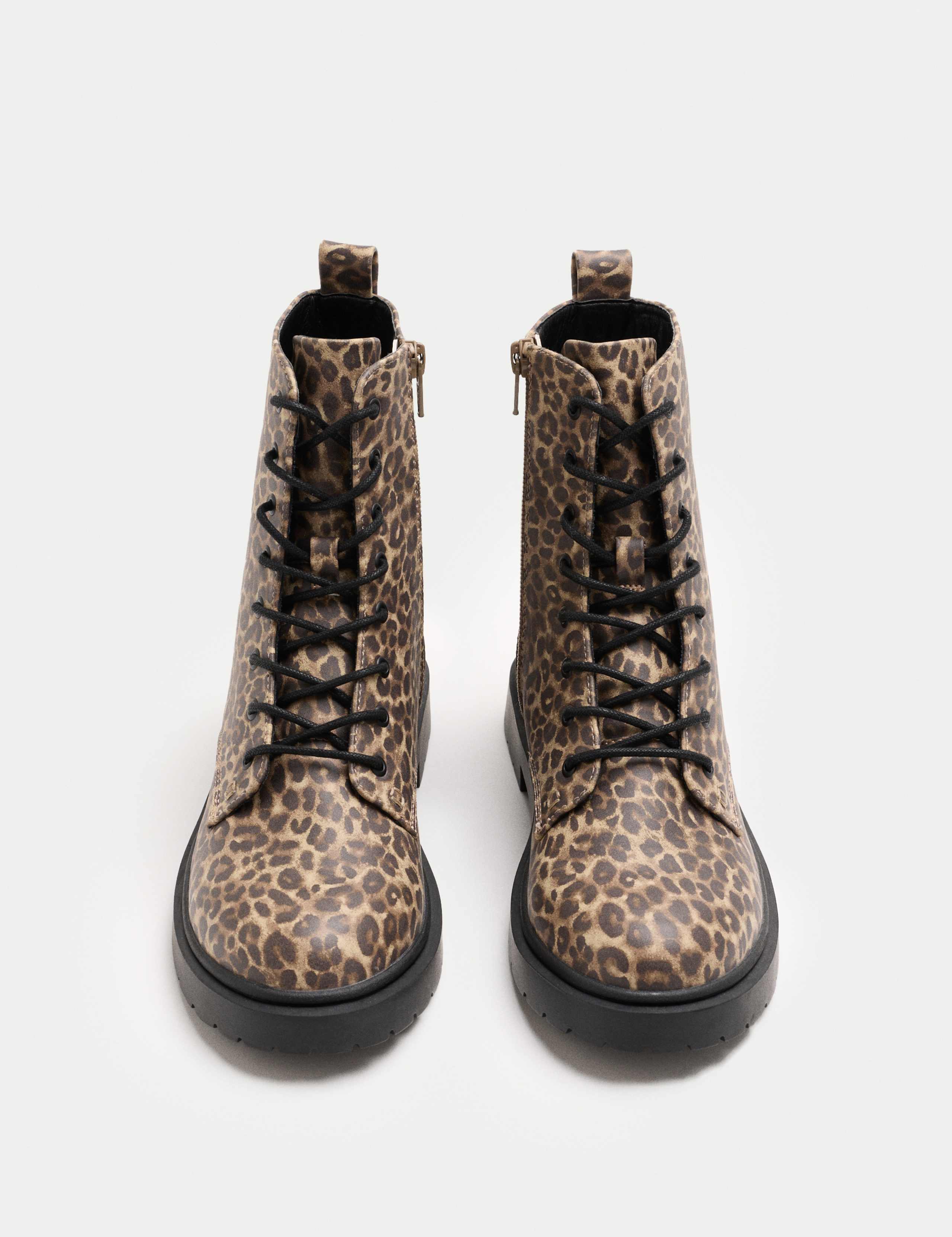 Kids' Leopard Print Ankle Boots (4 Small - 6 Large) 2 of 3
