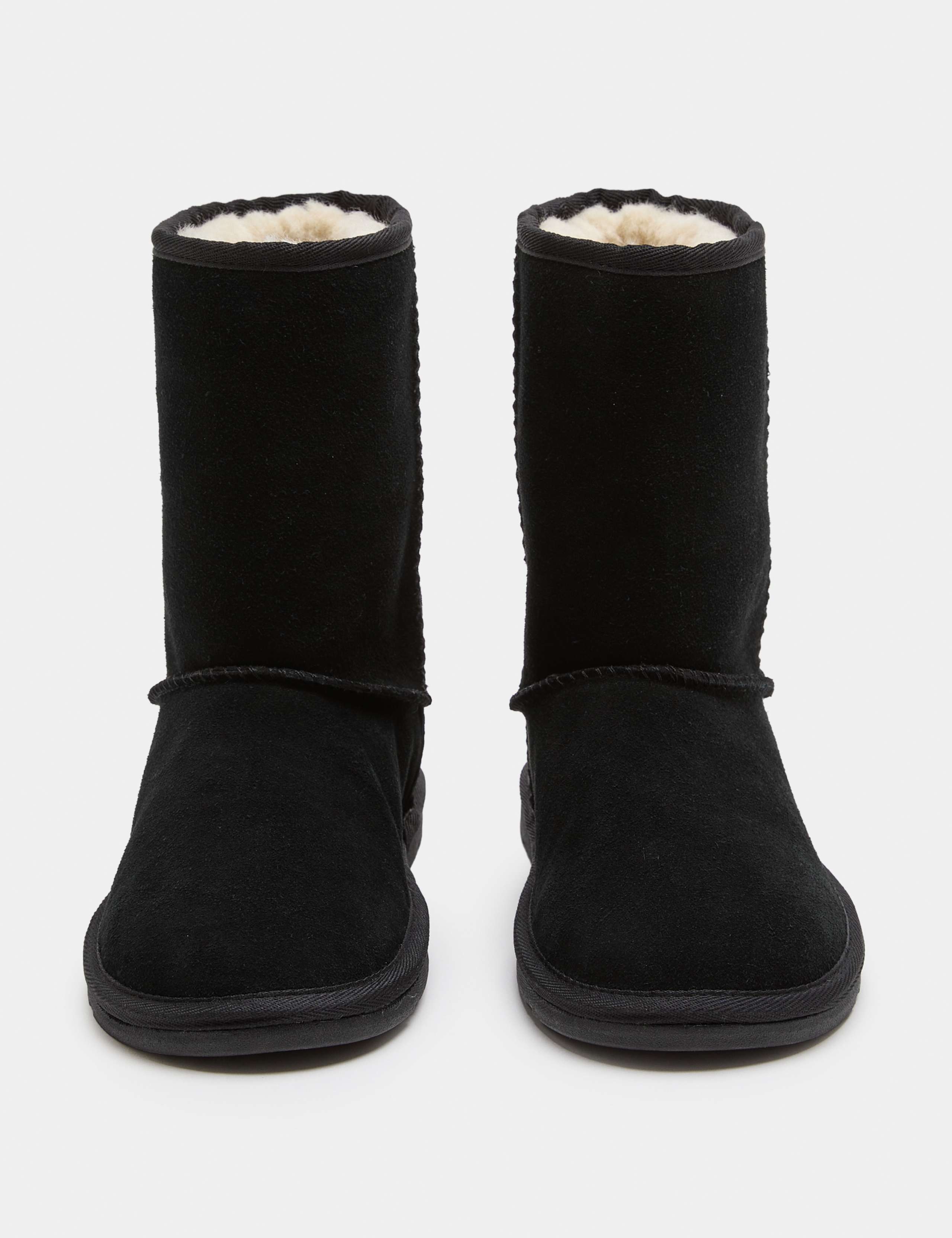 Suede Slip-On Mid Calf Boots (4 Small-6 Large) 1 of 3