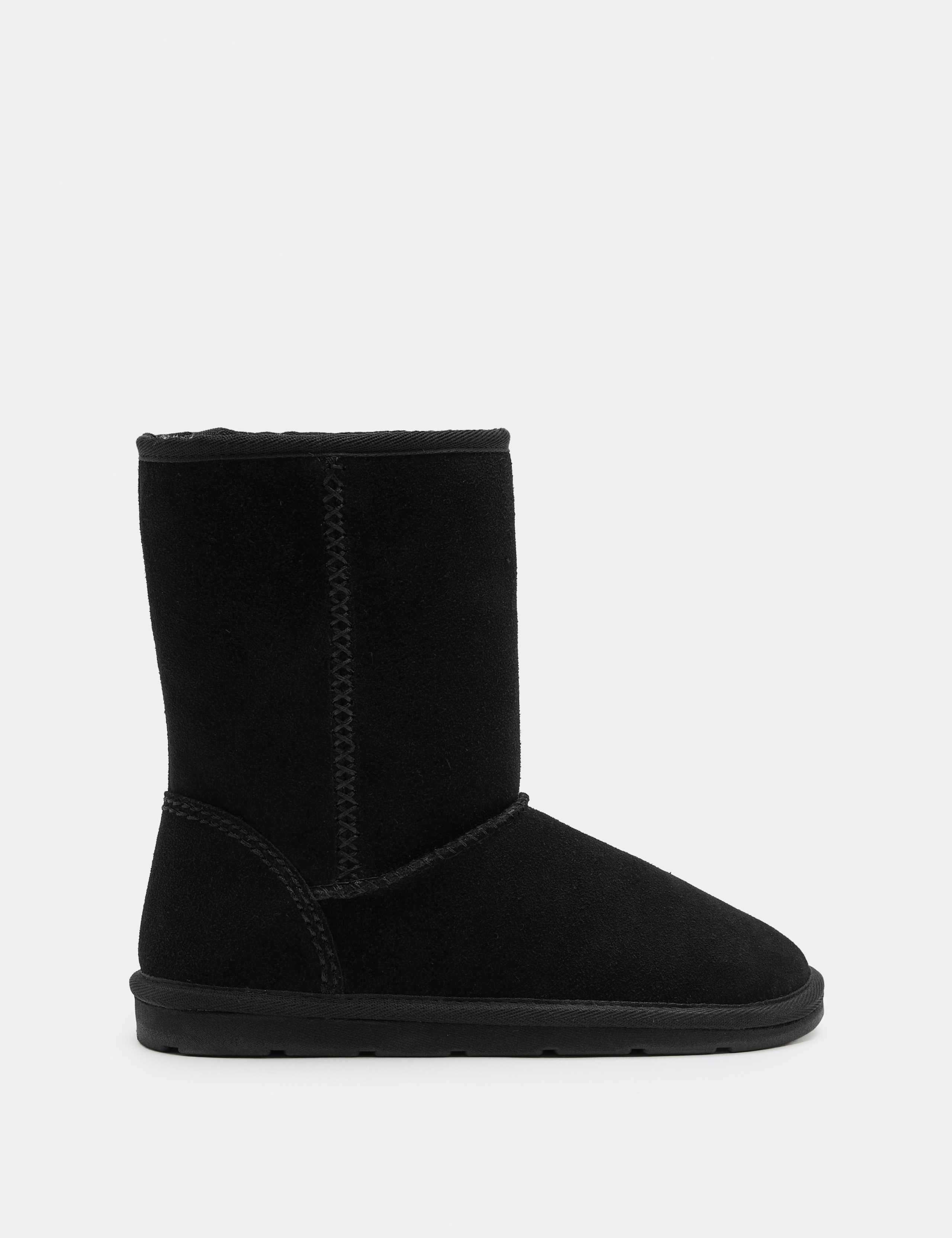 Suede Slip-On Mid Calf Boots (4 Small-6 Large) 2 of 3