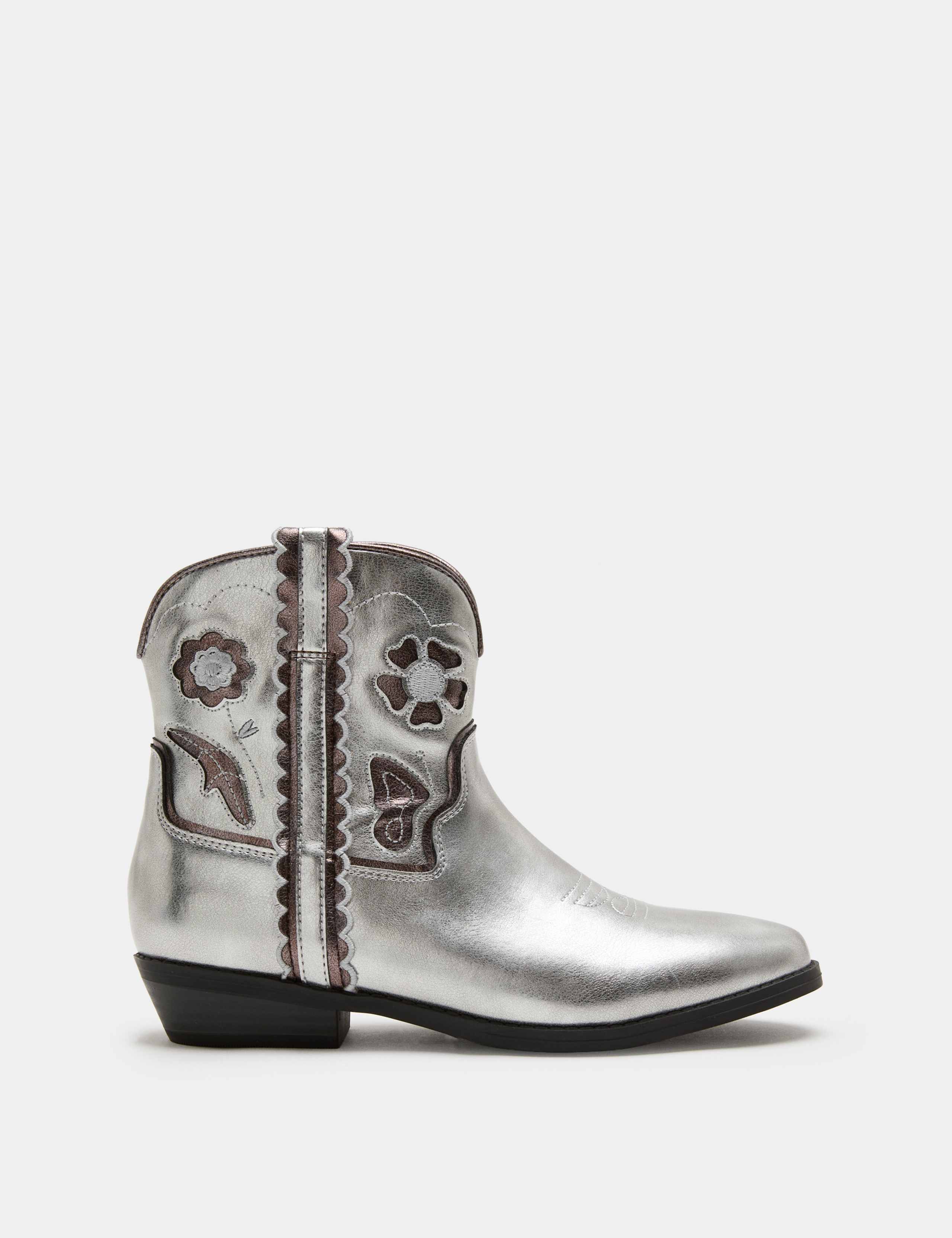 Kids' Floral Western Ankle Boots (4 Small-6 Large) 2 of 3