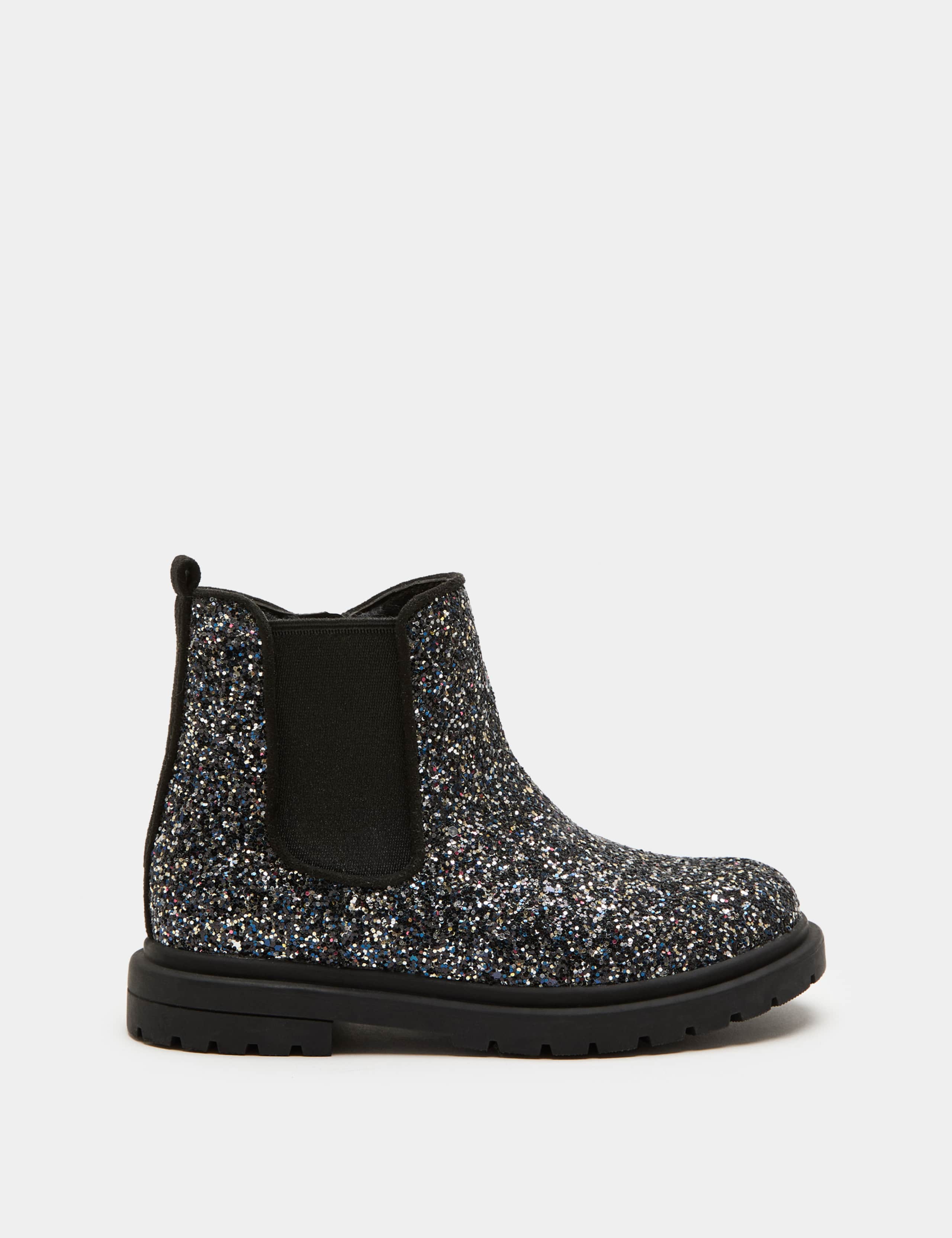 Kids' Glitter Chelsea Boots (4 Small-2 Large) 2 of 3