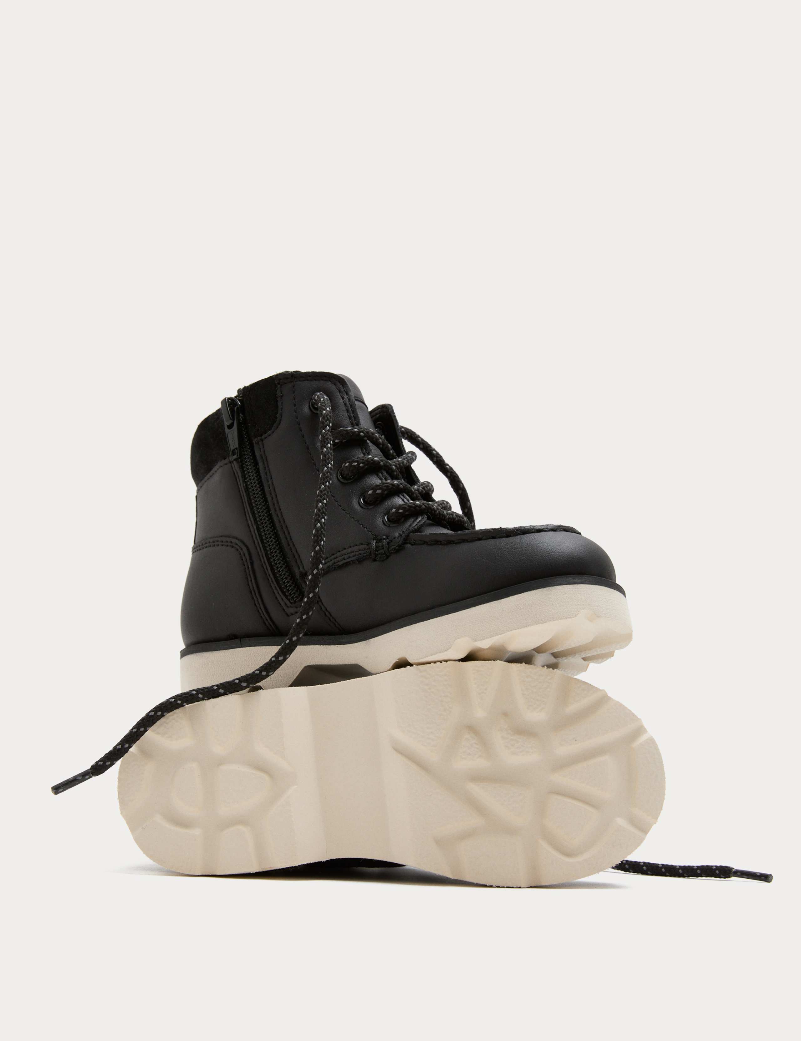 Kids' Chunky Lace Up Ankle Boots (4 Small - 7 Large) 2 of 3