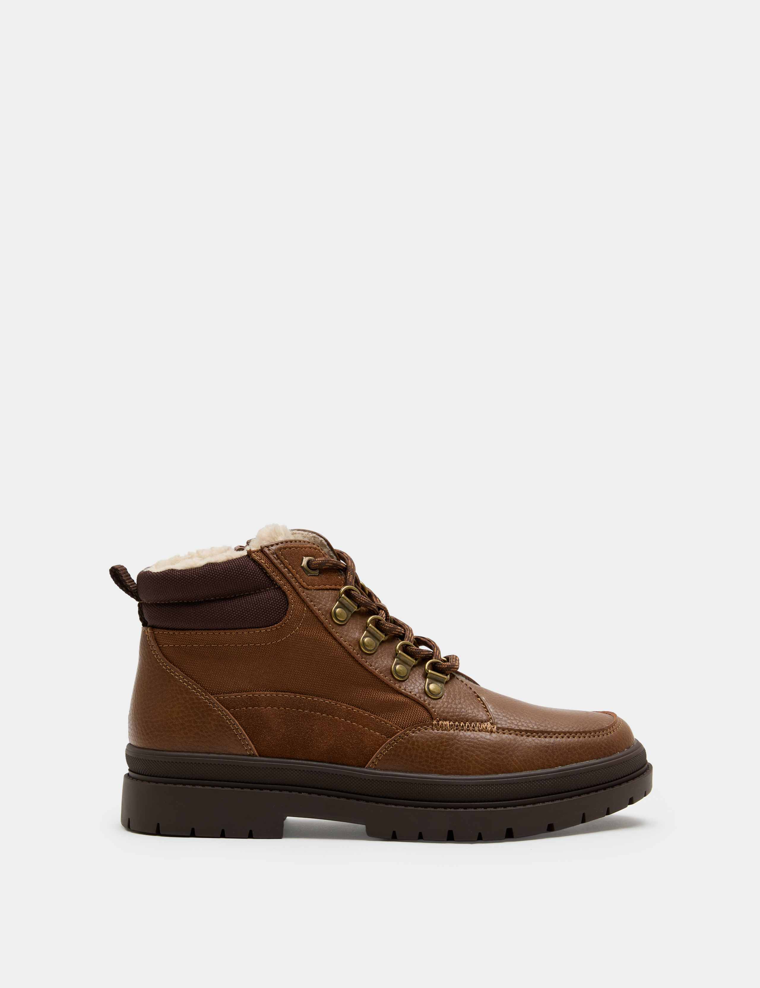Kids' Lace Up Warm Lined Hiker Boots (6 Small - 4 Large) 2 of 3