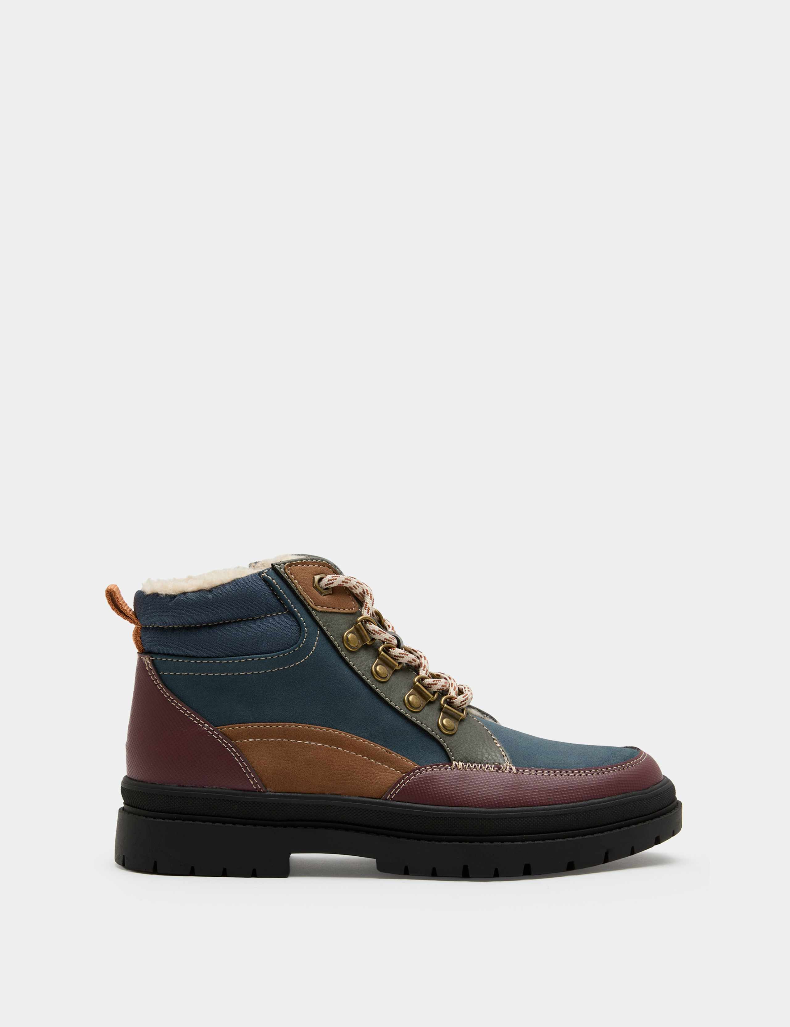 Kids' Colour Block Lace Up Hiker Boots (6 Small-4 Large) 2 of 3