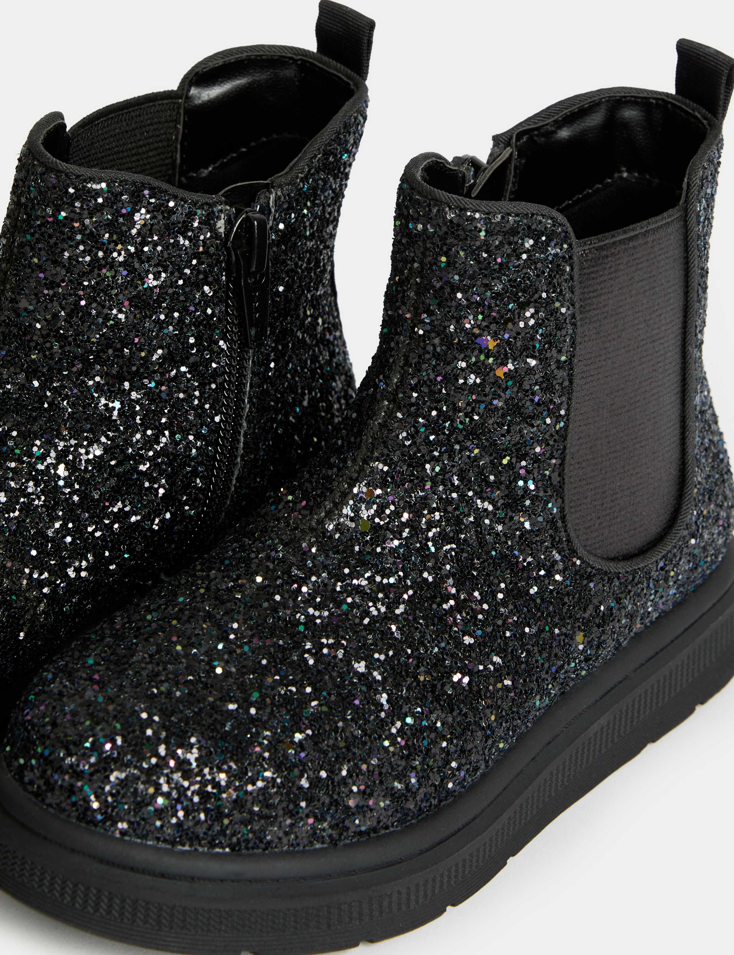 Kids' Glitter Chelsea Boots (4 Small - 2 Large) 3 of 4