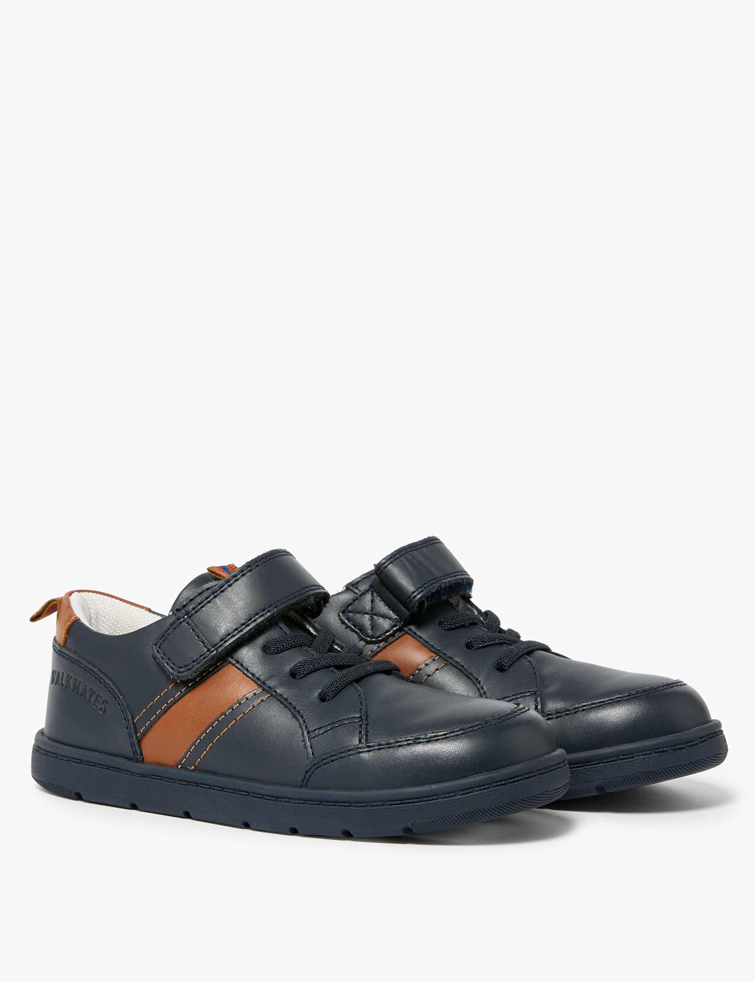 Kids' Leather Freshfeet™ Riptape Trainers (5 Small - 12 Small) 1 of 5