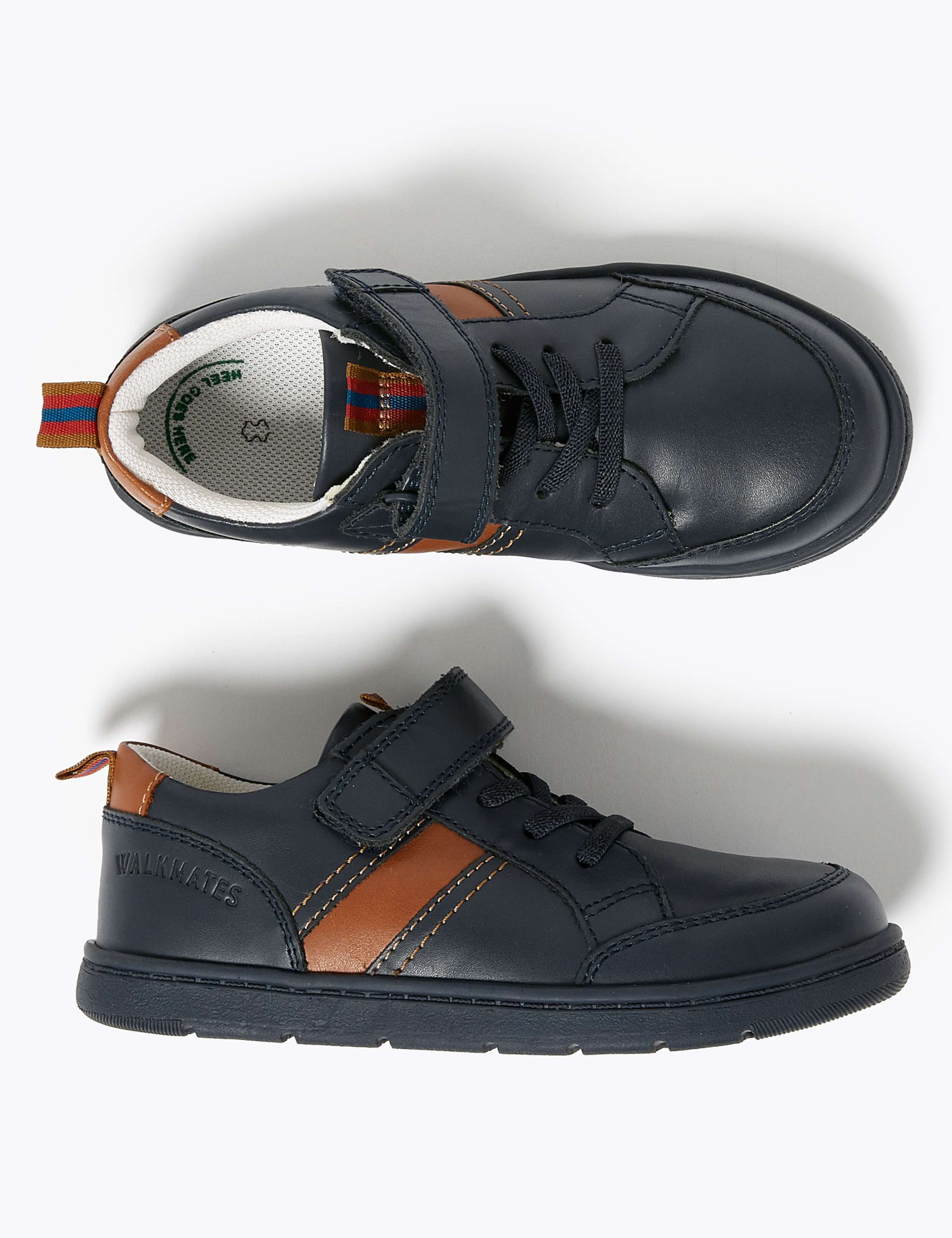 Kids' Leather Freshfeet™ Riptape Trainers (5 Small - 12 Small) 2 of 5
