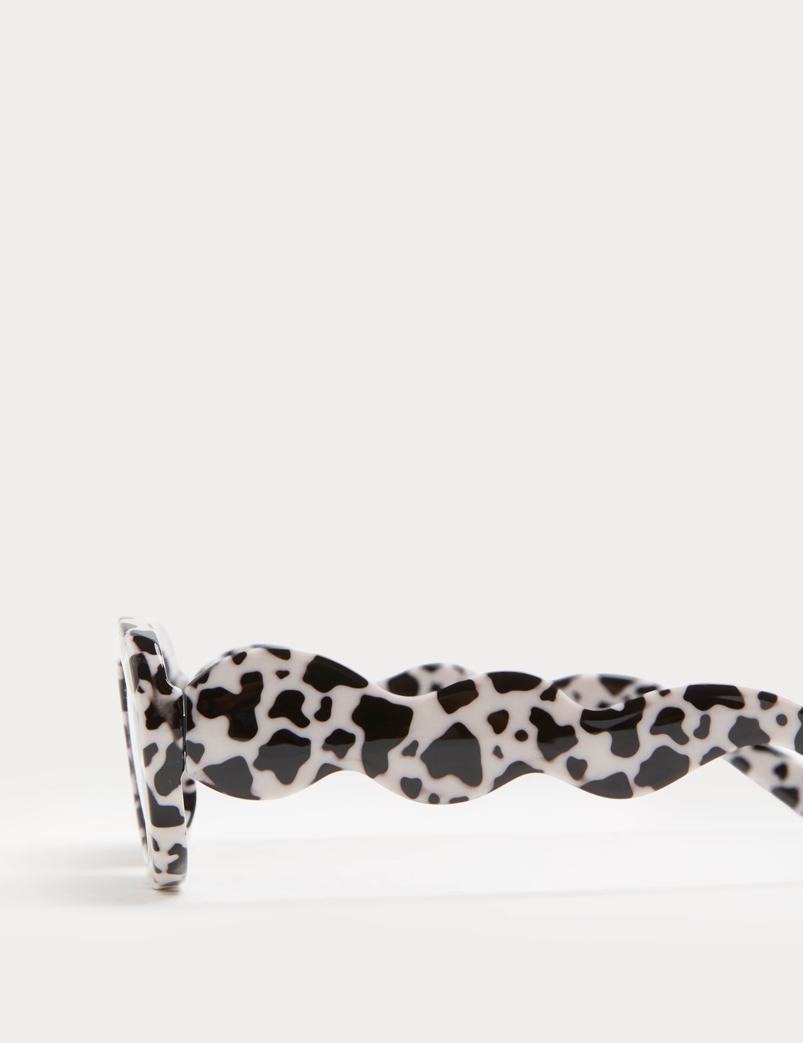 Kids' Cow Print Wave Frame Sunglasses (S-L) 2 of 2