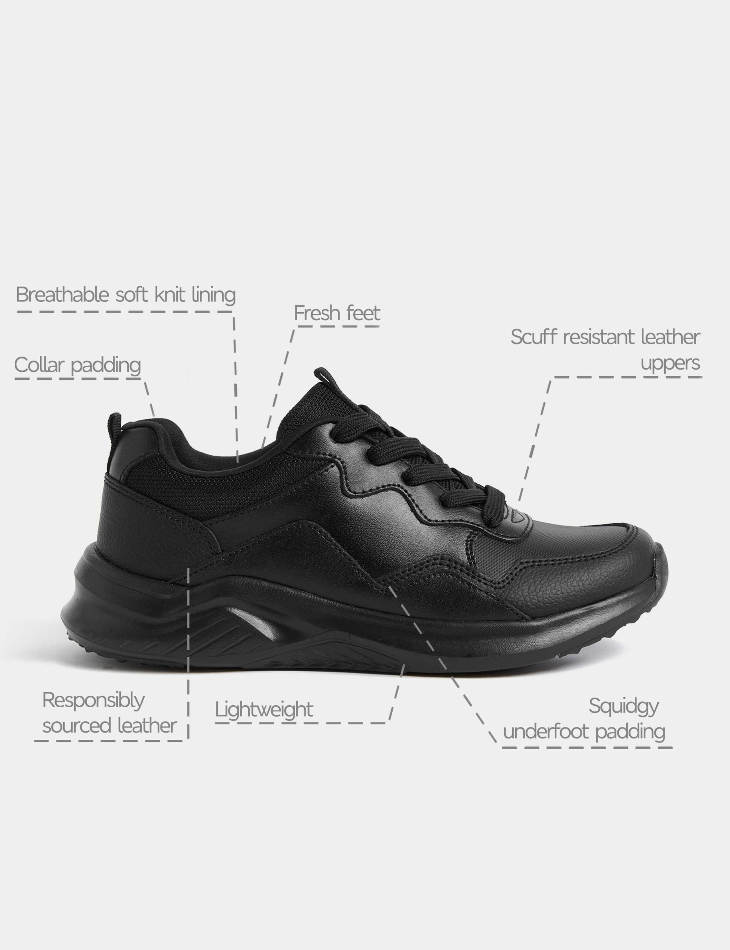 Kids' Leather Lace up School Trainer (2½ Large - 9 Large) 5 of 5