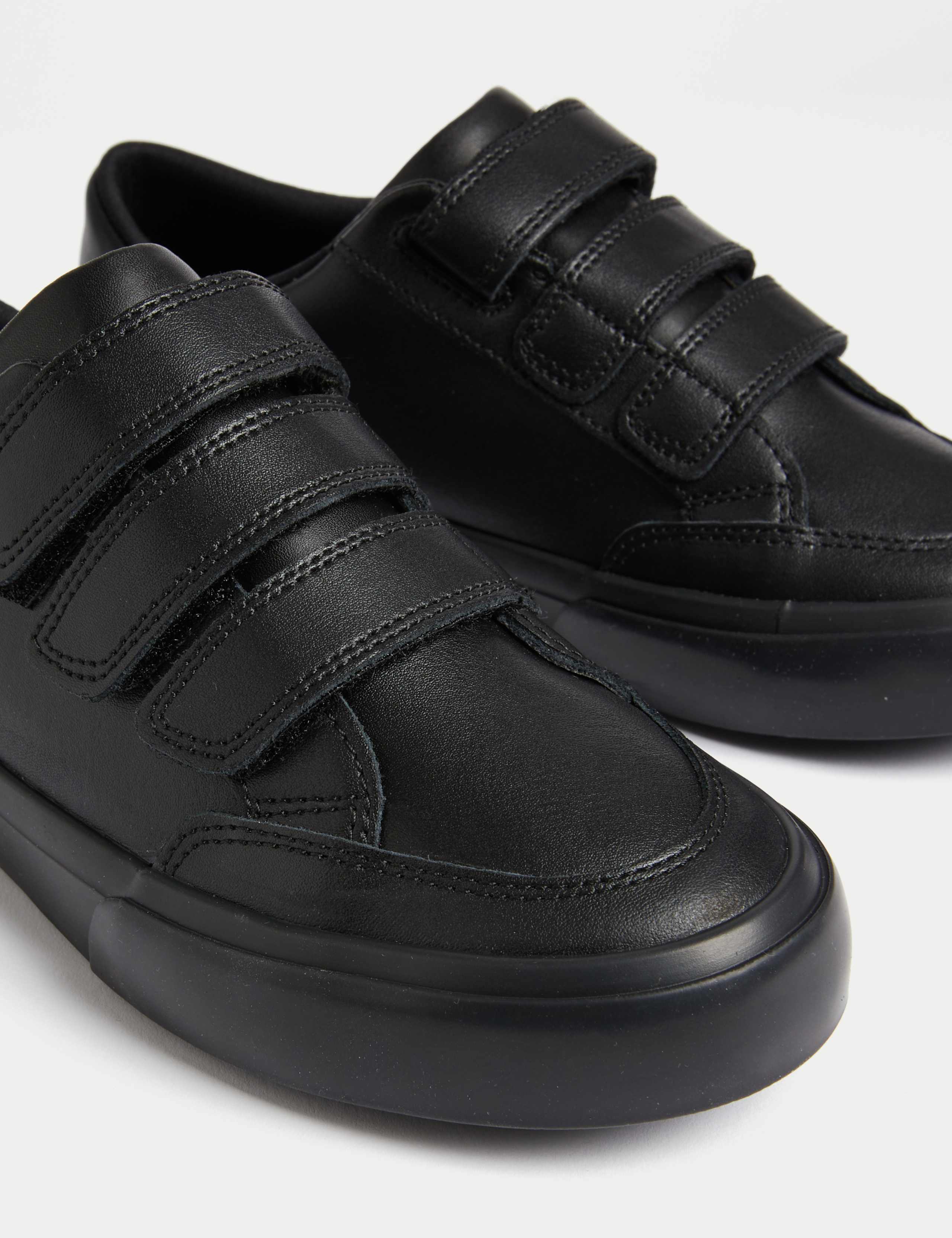 Kids' Triple Riptape Leather School Shoes (2½ Large - 9 Large) 3 of 4