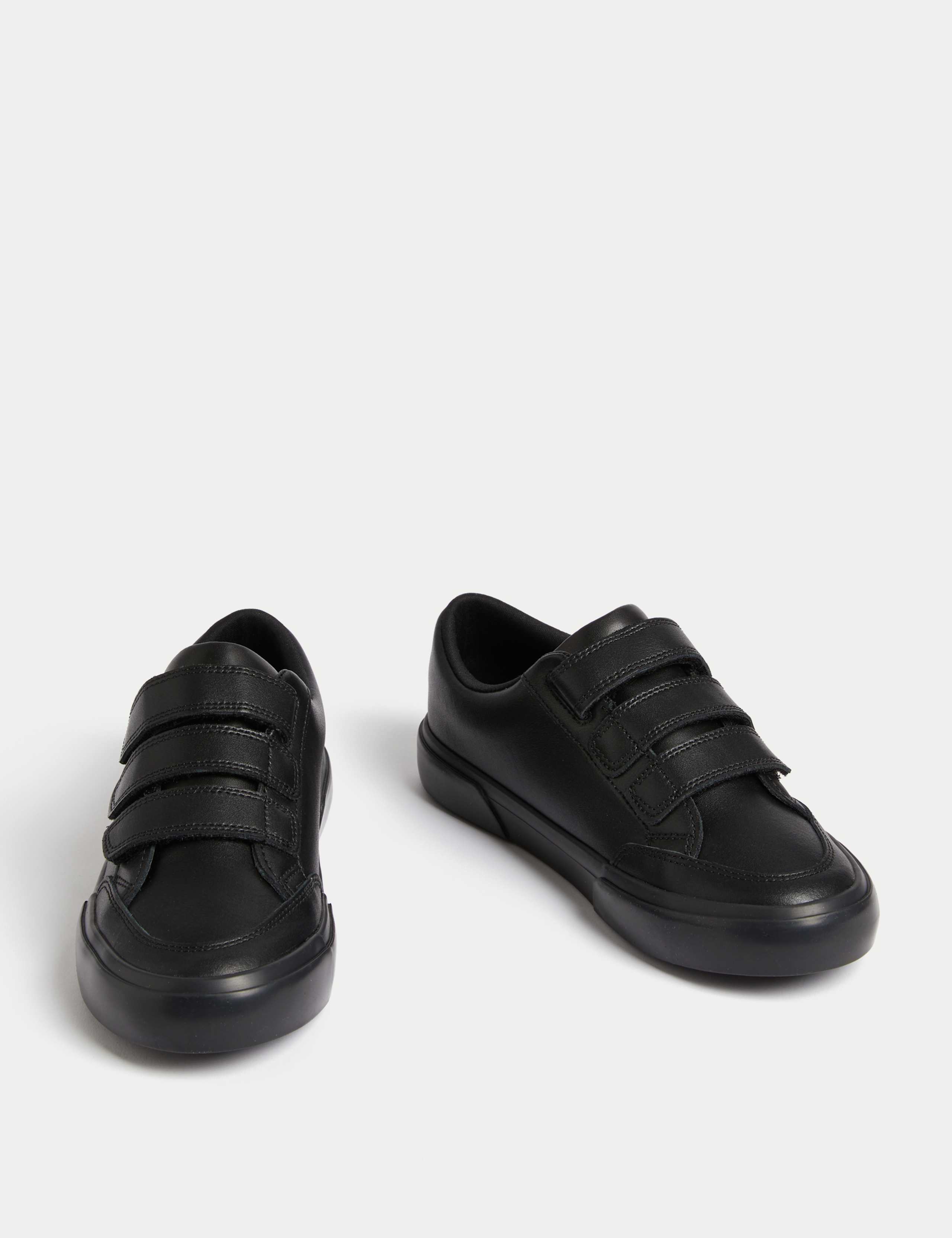 Kids' Triple Riptape Leather School Shoes (2½ Large - 9 Large) 2 of 4