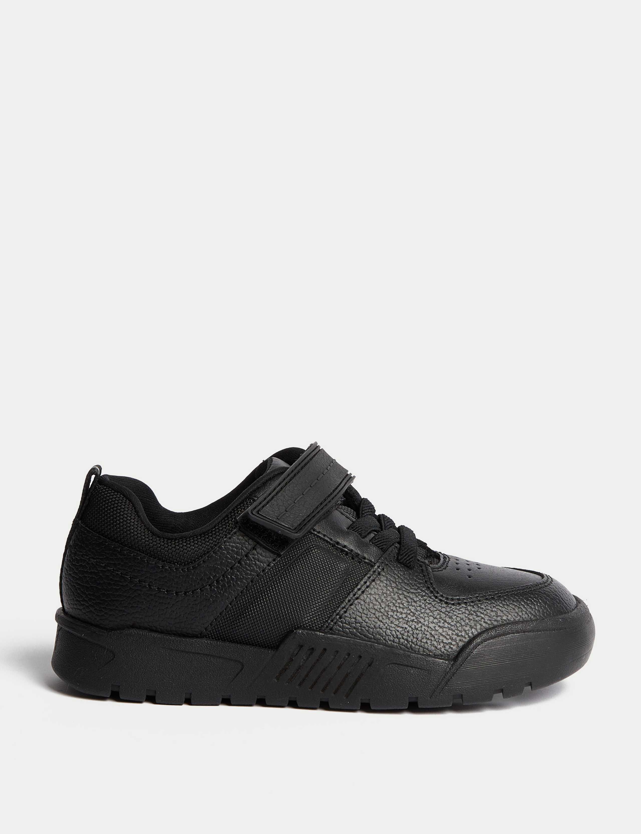 Kids' Textured Riptape School Shoes (8 Small - 2 Large) 1 of 4