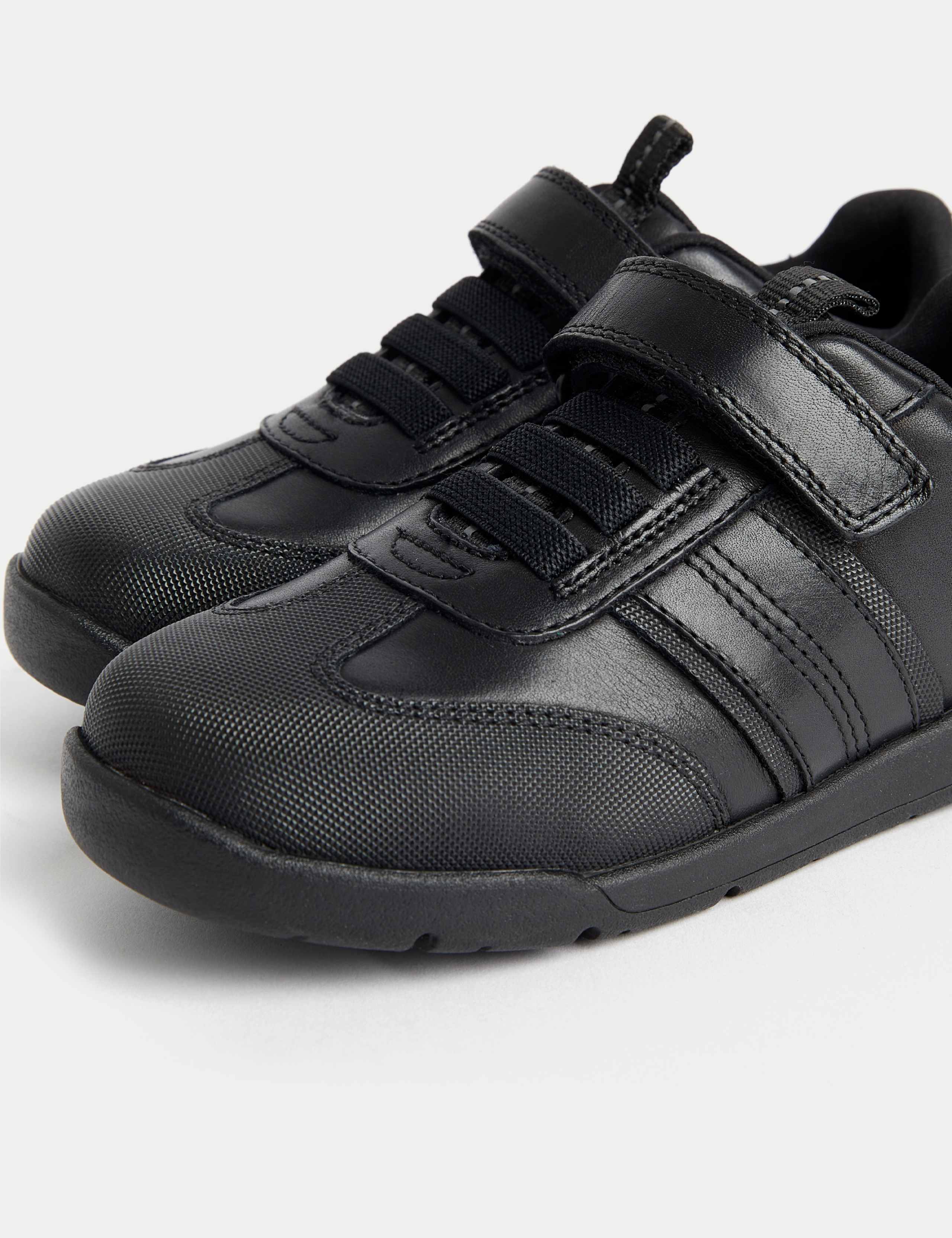 Kids' Leather Riptape School Shoes (8 Small - 2 Large) 3 of 4
