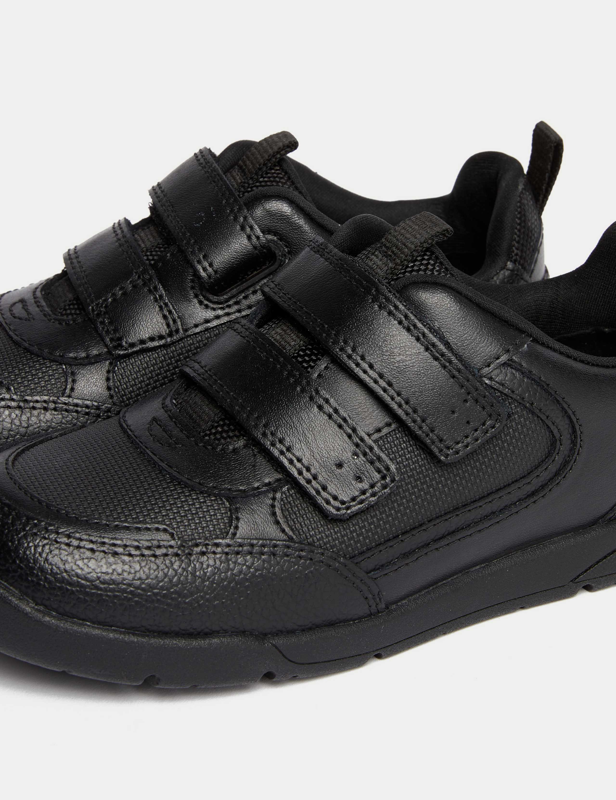 Leather Riptape School Shoes (8 Small - 2  Large) 3 of 4