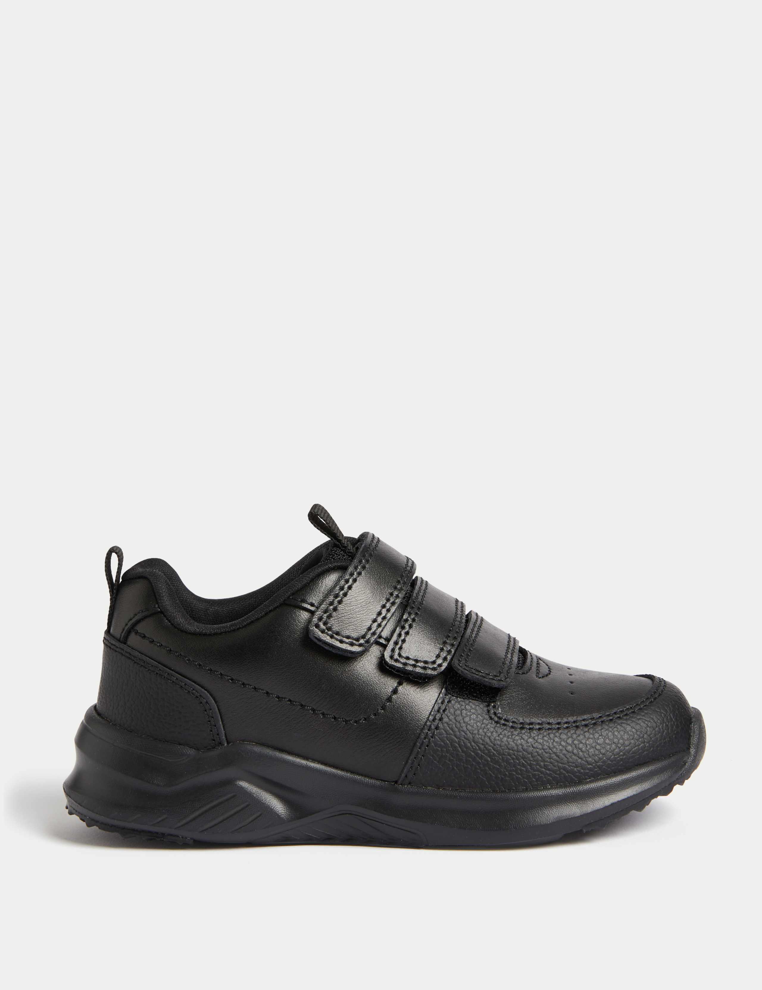 Kids' Leather Riptape School Shoes (8 Small - 2 Large) 1 of 4
