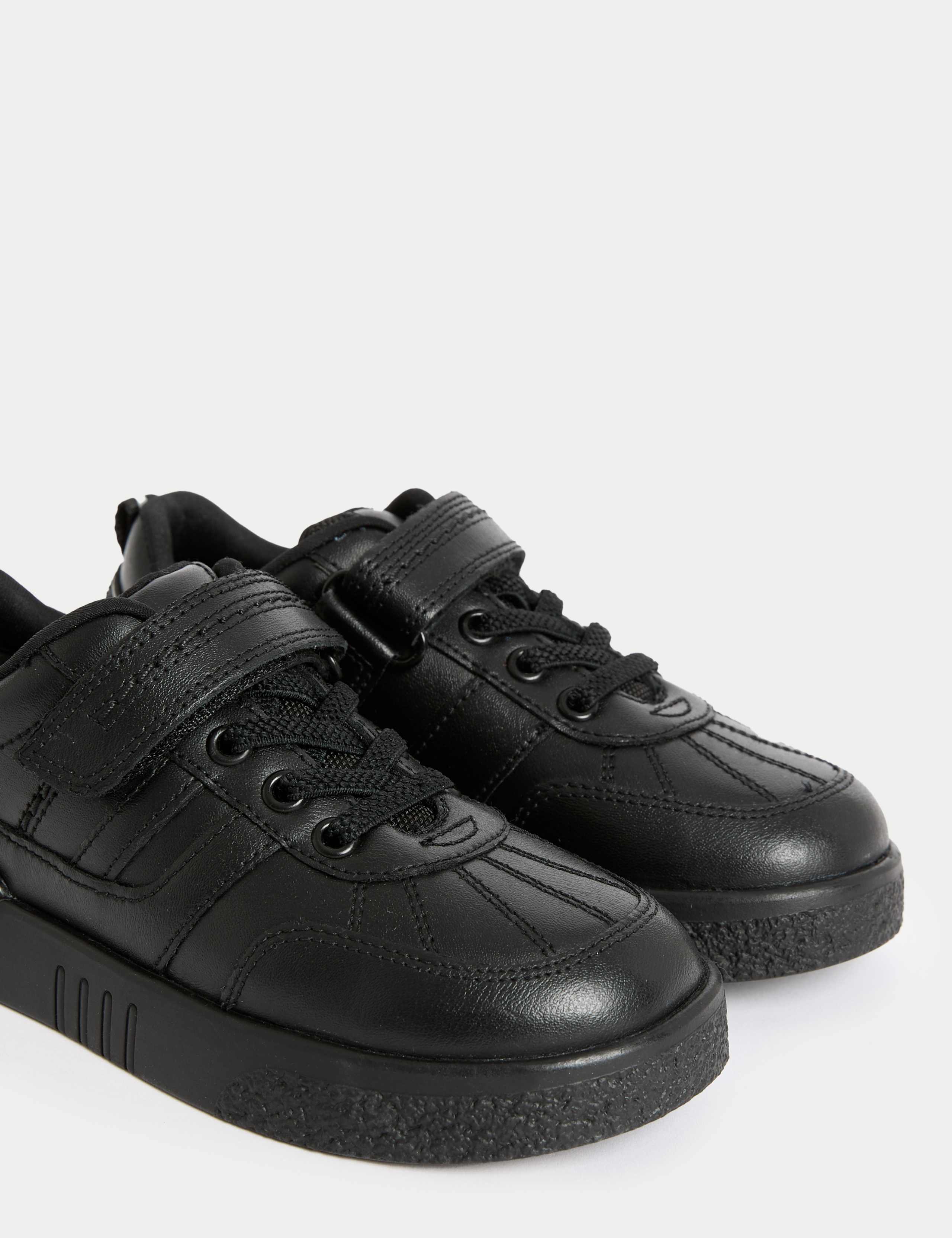 Kids' Leather Riptape School Shoes (8 Small - 2 Large) 3 of 4
