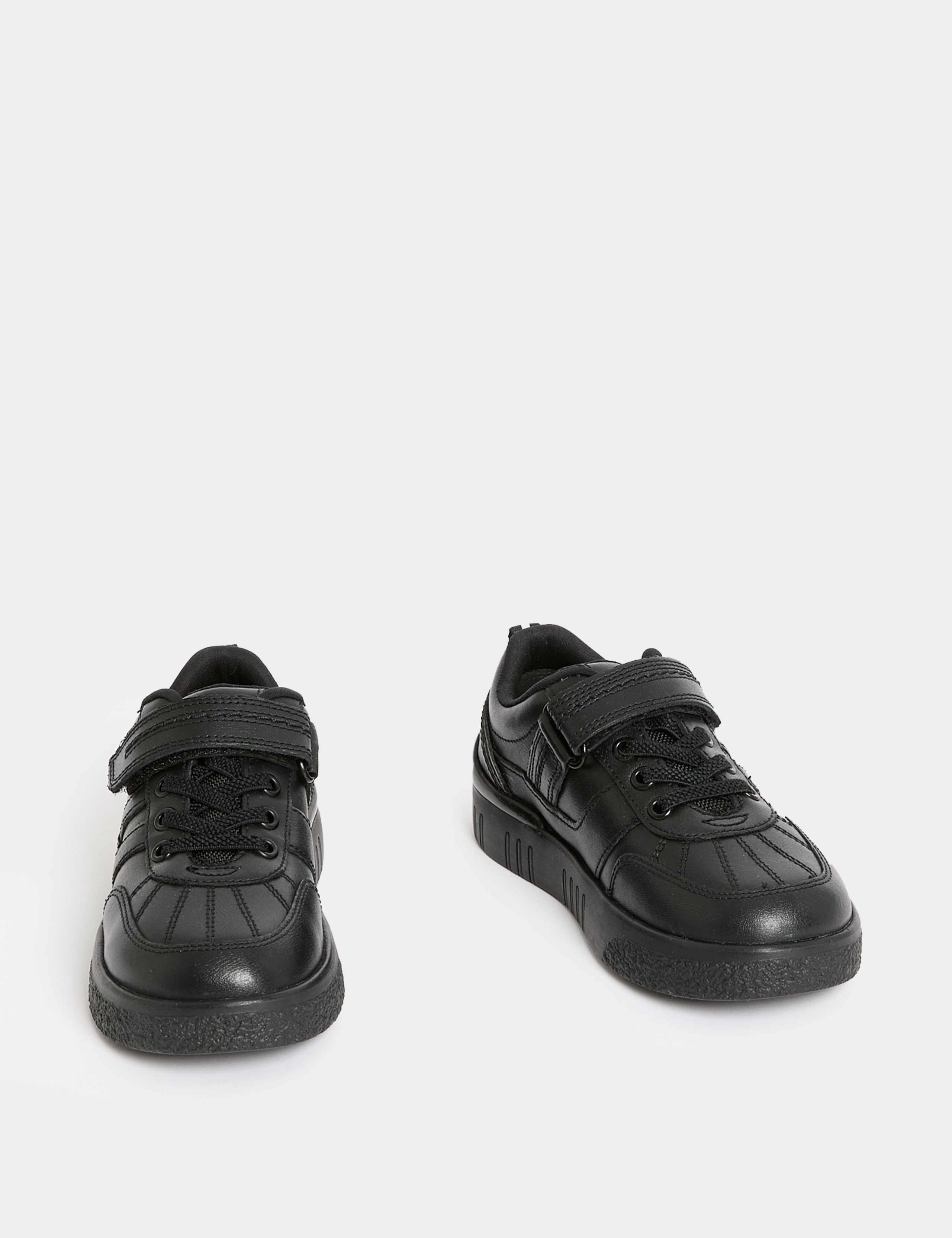 Kids' Leather Riptape School Shoes (8 Small - 2 Large) 2 of 4