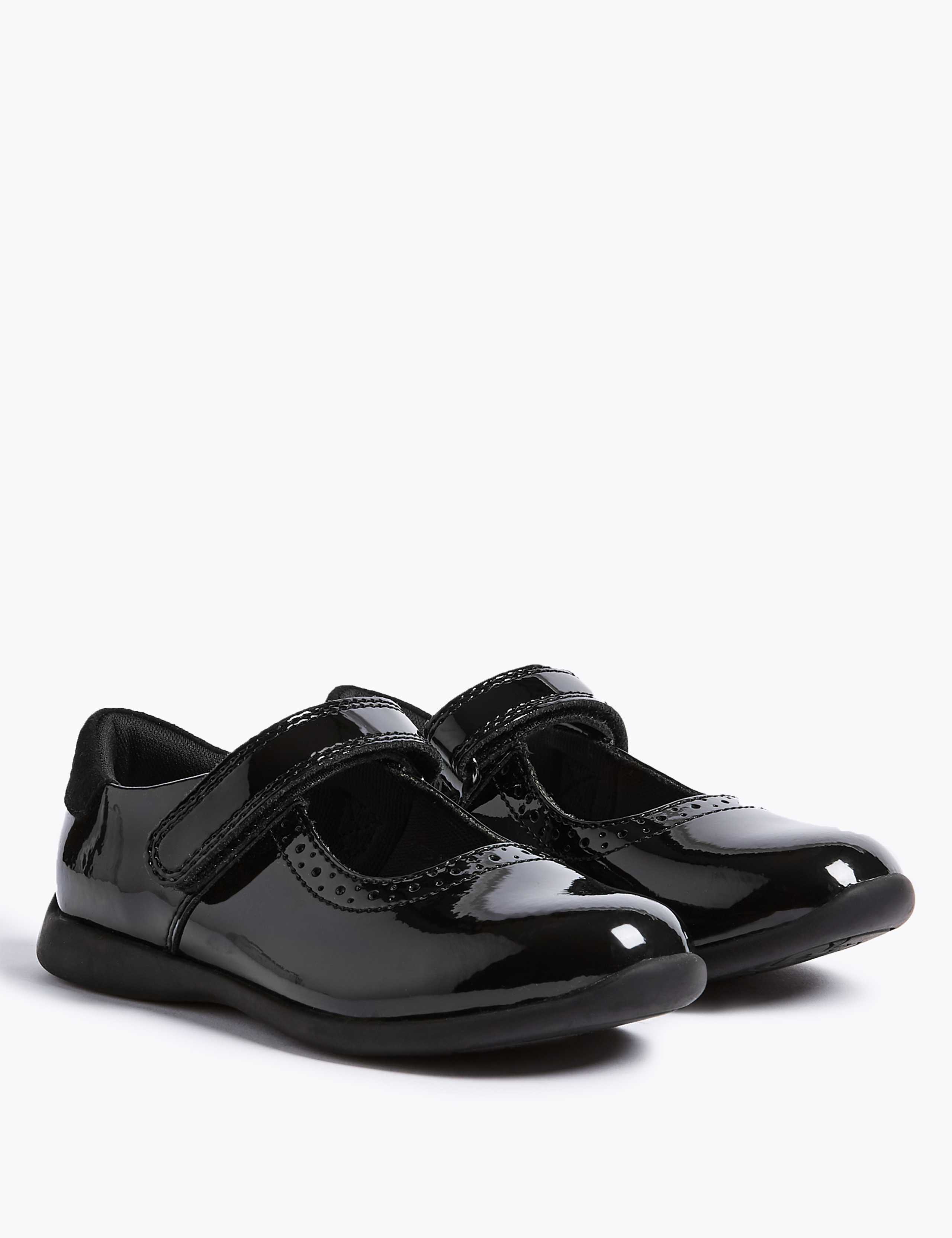 Kids' Riptape Leather School Shoes (8 Small - 1 Large) 1 of 5